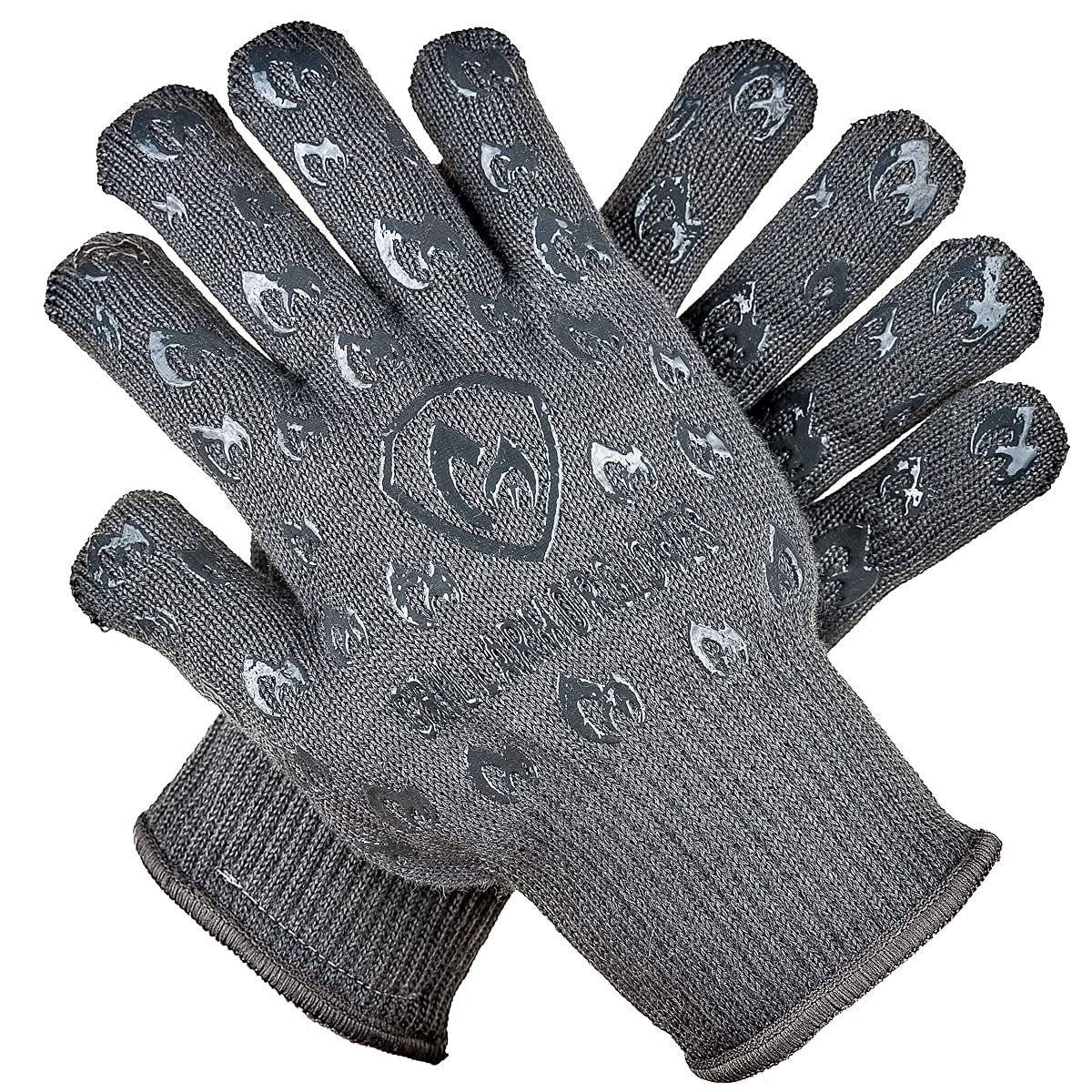 Grill Armor Heat Resistant Oven Gloves - 932°F Extreme Heat & Cut Proof BBQ Mitts with Fingers for Cooking, Grilling, Baking - Perfect for Smoker, Cast Iron, Fire Pit, Camping & Fireplace - Ideal for Outdoor Cooking, Backyard BBQs & Kitchen Safety