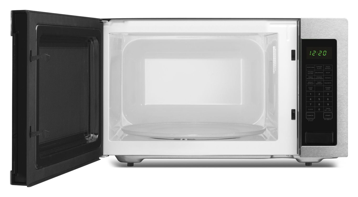 Amana AMC4322GS 2.2 Cu. Ft. Compact Countertop Microwave Oven with 30-Second Add Button - Black Stainless Steel - Perfect for Small Kitchens, Dorms & Office Break Rooms