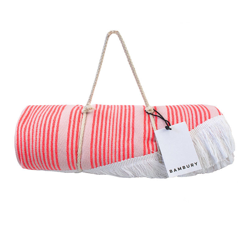 Express Horizon Coral Round Beach Towel - Ultra Soft & Quick Dry, 40