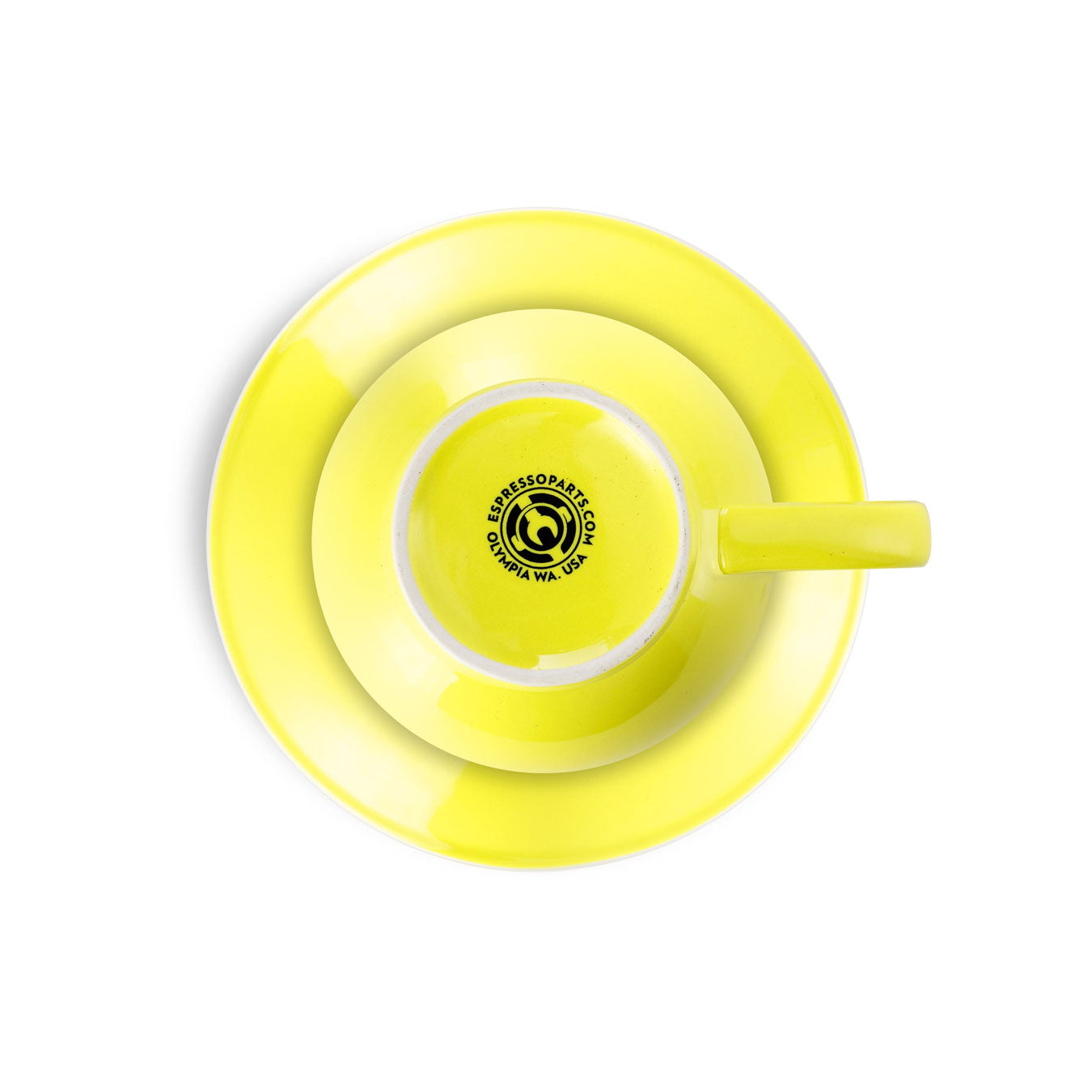Premium Porcelain Cappuccino Cup & Saucer Set - 6oz (195ml) Yellow - Barista Quality Espresso Cups for Coffee Shops, Home Brewing & Gifts - Durable Dishwasher Safe Coffee Cups for Latte, Macchiato & Cappuccino