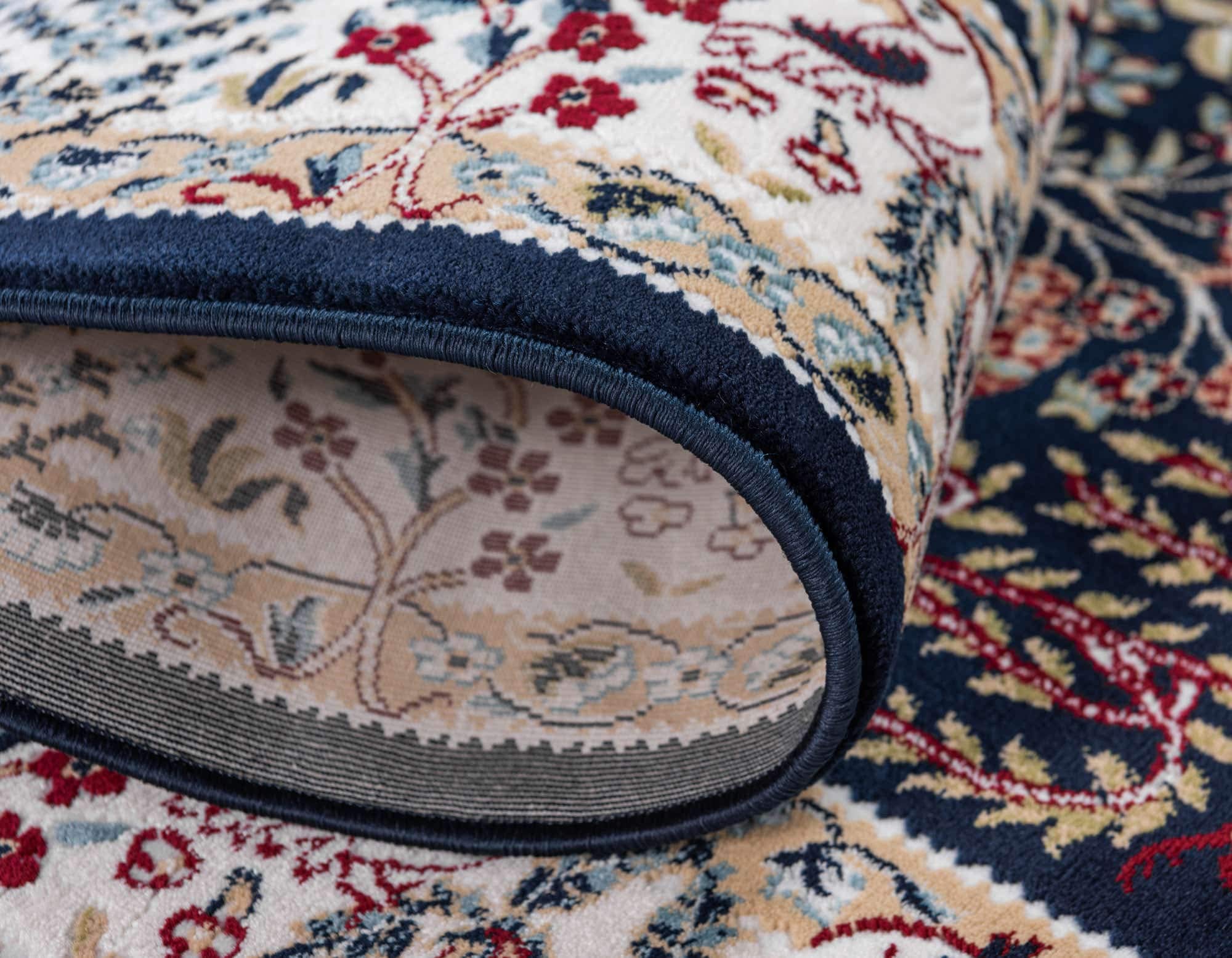 Unique Loom Narenj Collection Area Rug - Bristol 10' x 13' Rectangle Navy Blue Beige - Perfect for Living Room, Bedroom & Home Decor