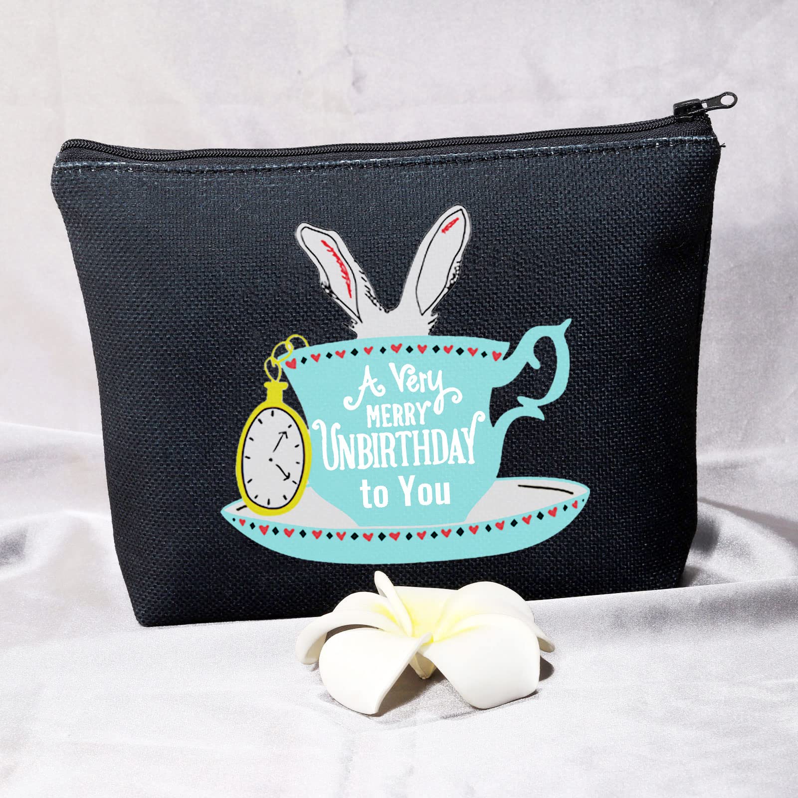BDPWSS Alice in Wonderland Themed Makeup Bag - Waterproof Soft Polyester Travel Cosmetic Case - Perfect Gift for Friends, Sisters & Women - Great for Travel, Daily Use & Birthday Presents