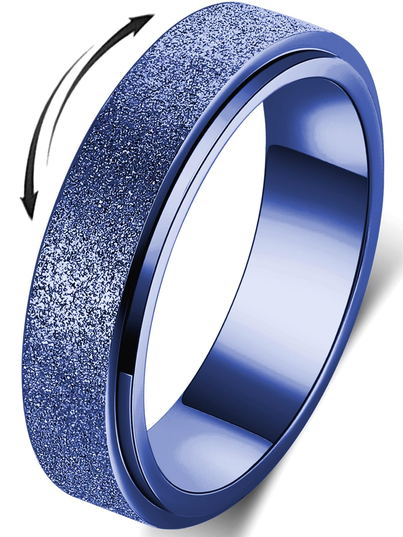 Fidget Spinner Ring for Anxiety Relief - Stress Relief Rings for Women & Men, ADHD Focus Toy, Sensory Fidget Jewelry - Perfect for Office, School, and Travel Use