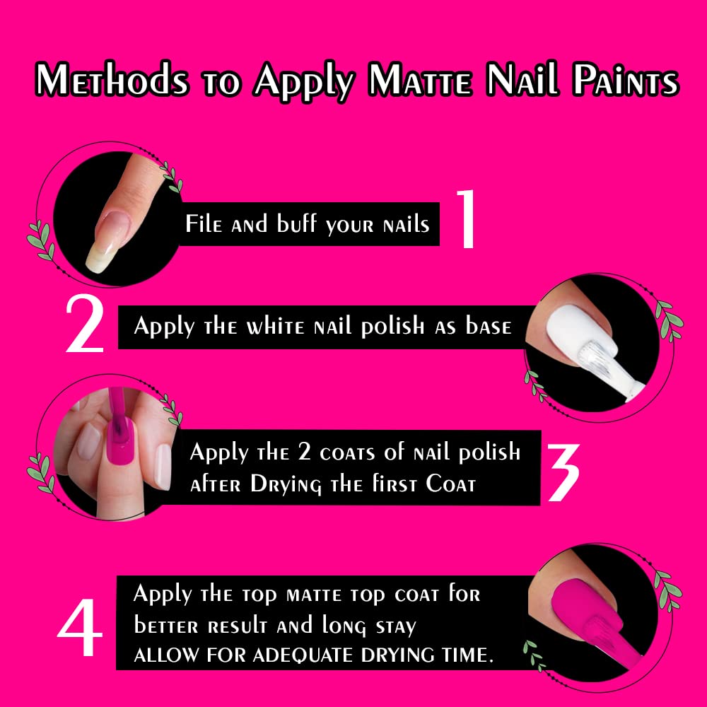 PERPAA® Super Matte Quick-Dry Nail Polish - Long Lasting, Chip Resistant Nail Paint for Women - 6ml Each (6-Piece Multi-Color Combo No.28) - Perfect for Daily Wear, Parties, and Special Occasions