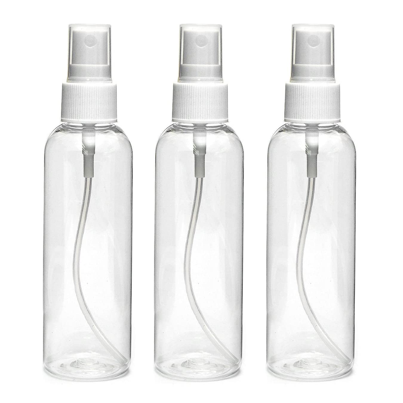 NSB Herbals 100ml Clear Refillable Fine Mist Spray Bottles (Pack of 3) - Perfect for Sanitizer, Perfume, Rose Water, Travel & DIY Home Care | Reusable Plastic Container for Beauty, Aromatherapy & Cleaning Solutions