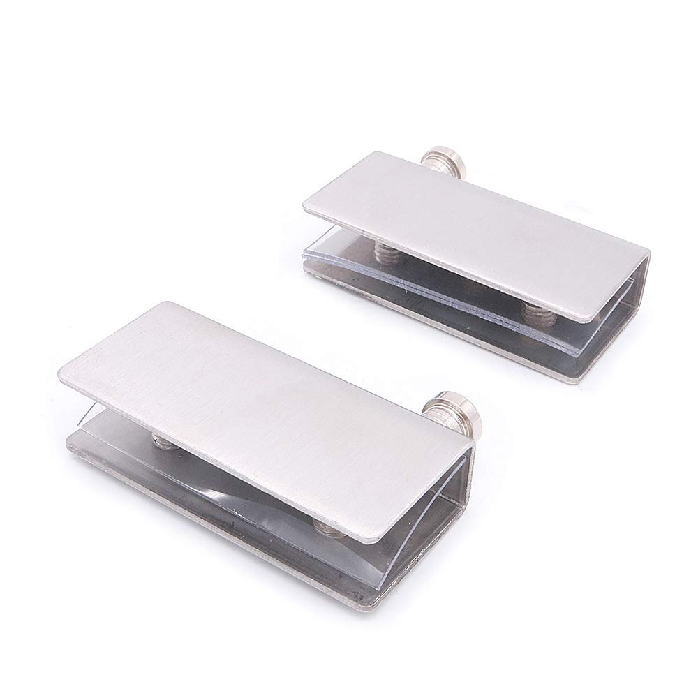 2 Pack NUZAMAS Cabinet Door Pivot Hinges Set - Upper & Lower Installation, Glass Door Hinge Latch with Clamps for Kitchen Cabinets, Wardrobes & Display Cases (Heavy Duty Hardware for Smooth Door Movement)