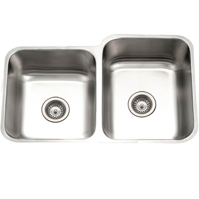 Houzer Eston Series 31 Stainless Steel Undermount 40/60 Double Bowl Kitchen Sink - Durable & Stylish for Modern Kitchens | Perfect for Cooking, Cleaning & Entertaining