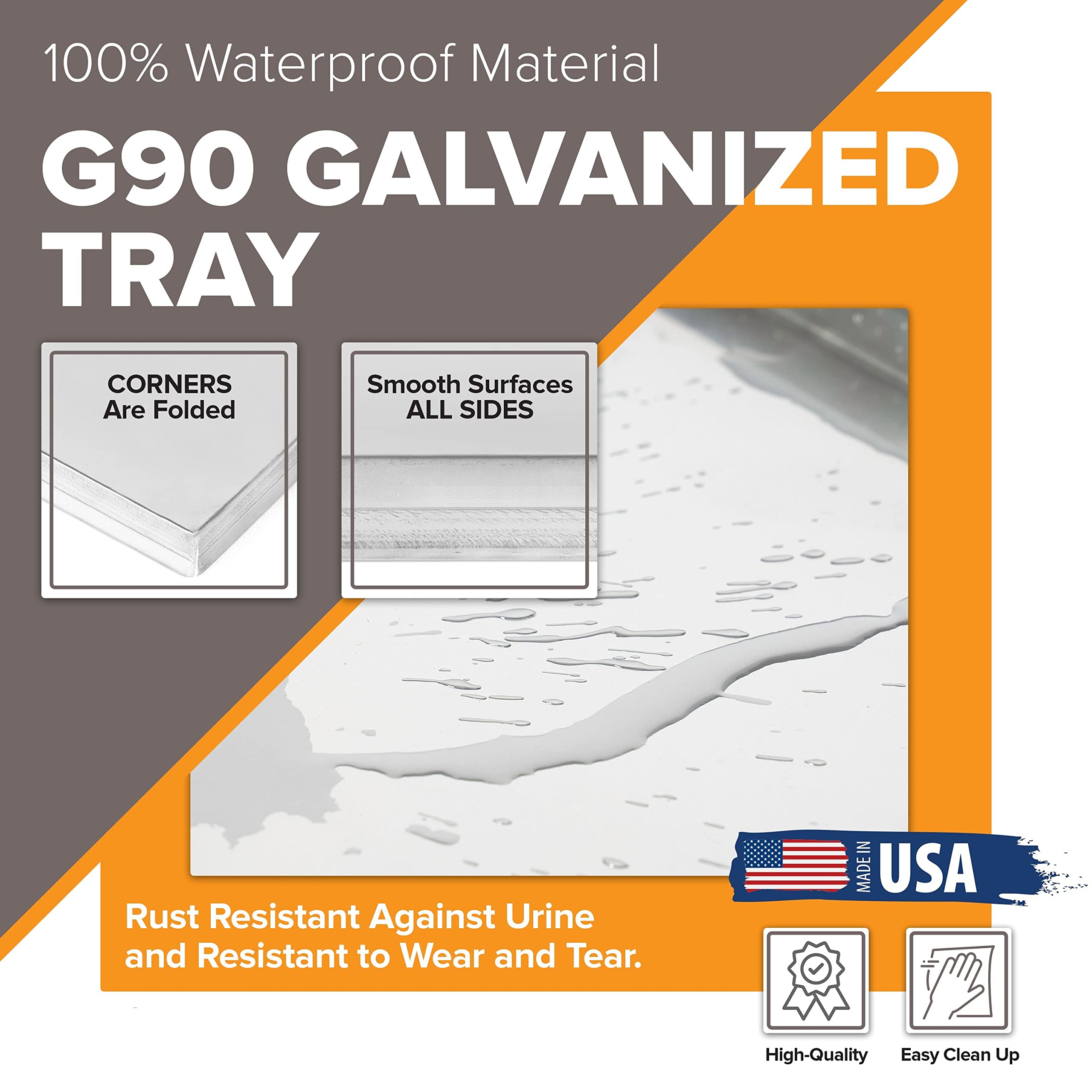 Galvanized Metal Dog Crate Pan - 52.3