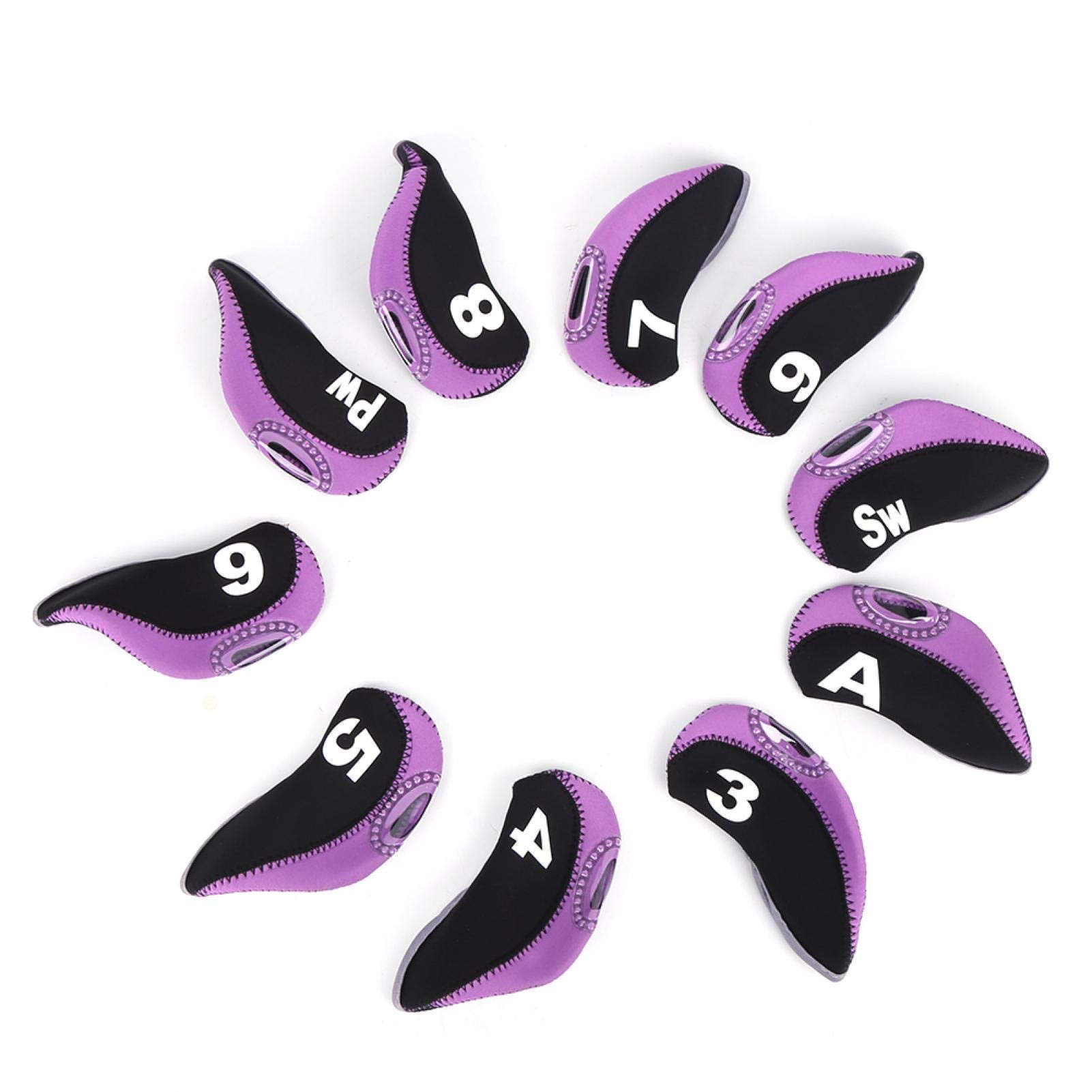 10Pcs Neoprene Golf Iron Covers Set - Black Numbered Protective Sleeves for Golf Clubs | Perfect for Golf Enthusiasts & Travel Protection