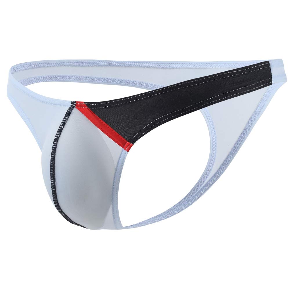 Men's Ice Silk Thong Bikini Low Rise Soft Briefs Underwear - Comfortable & Breathable for Summer, Beach, Swimming & Daily Wear