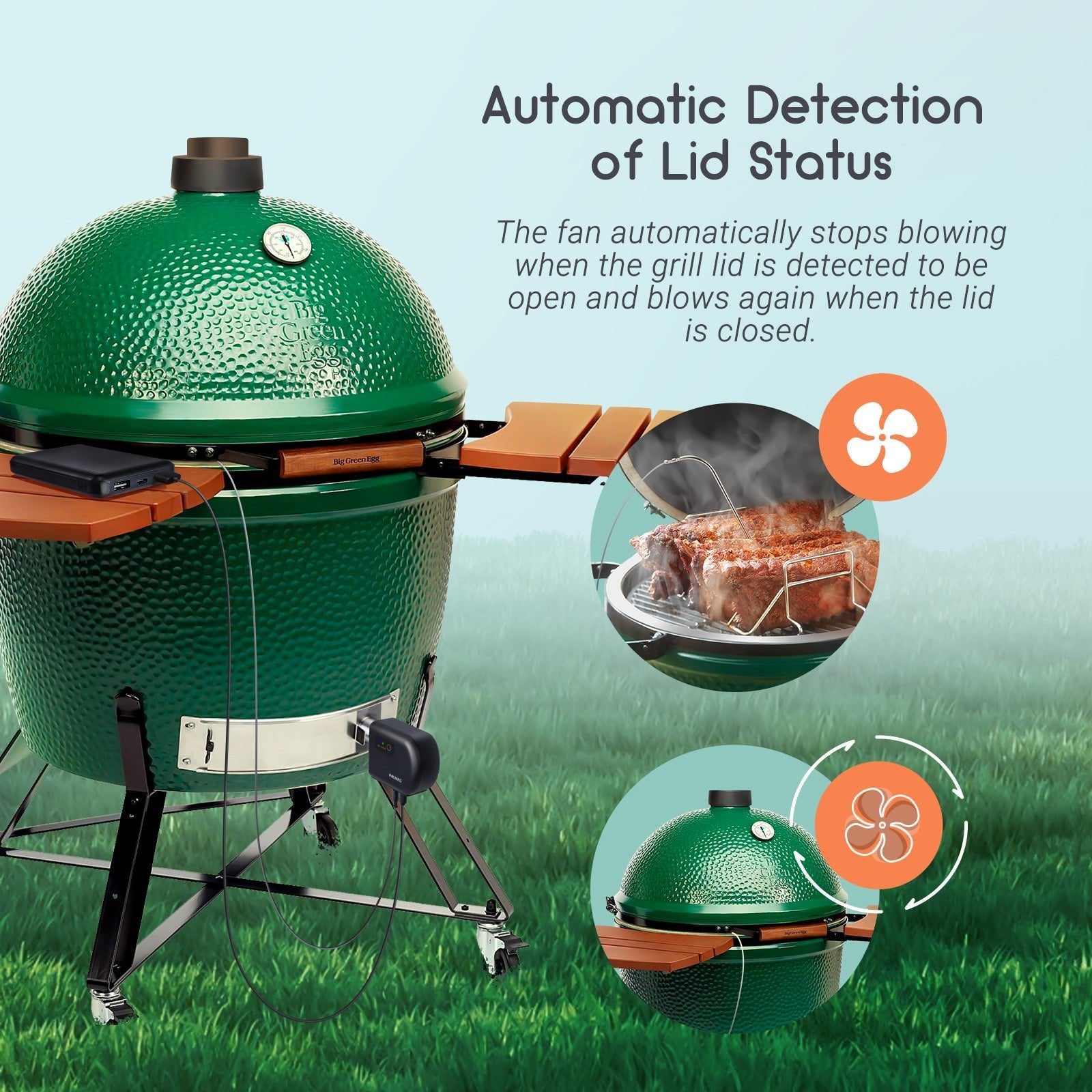 Premium BBQ Smoker Temperature Control Fan Kit - ISC 027BW - PID Controller with Bluetooth for Precision Grilling & Smoking - Perfect for Backyard BBQs, Camping & Outdoor Cooking