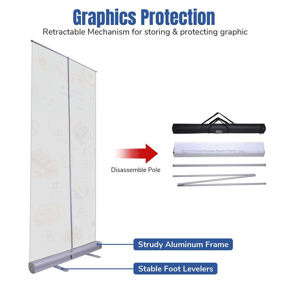 TheLAShop 33x79 Inch Roll Up Retractable Banner Stand - 10 Pack | Portable Trade Show Displays for Events, Exhibitions & Retail Advertising