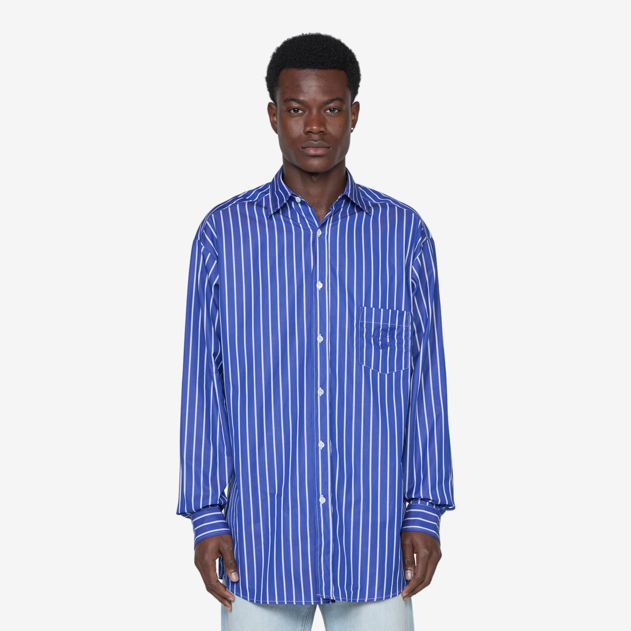 Blue Striped Button Down Shirt for Men - Casual & Business Wear - Perfect for Office, Date Night & Outdoor Activities