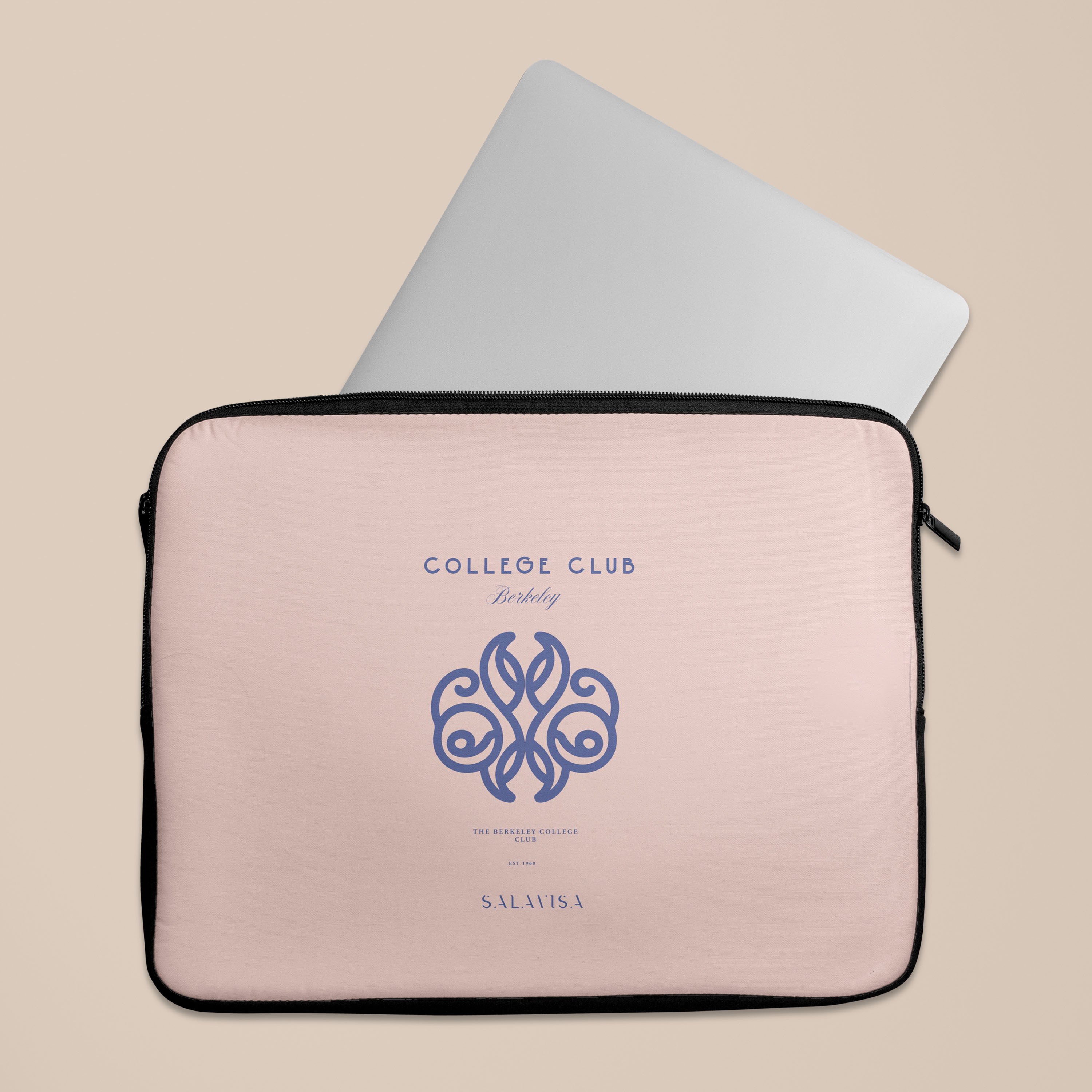 Pink College Laptop Sleeve for 13-15 Inch MacBook & Windows Laptops - Stylish Protective Case for School, Work & Travel - Soft Neoprene Shockproof Cover with Zipper Closure