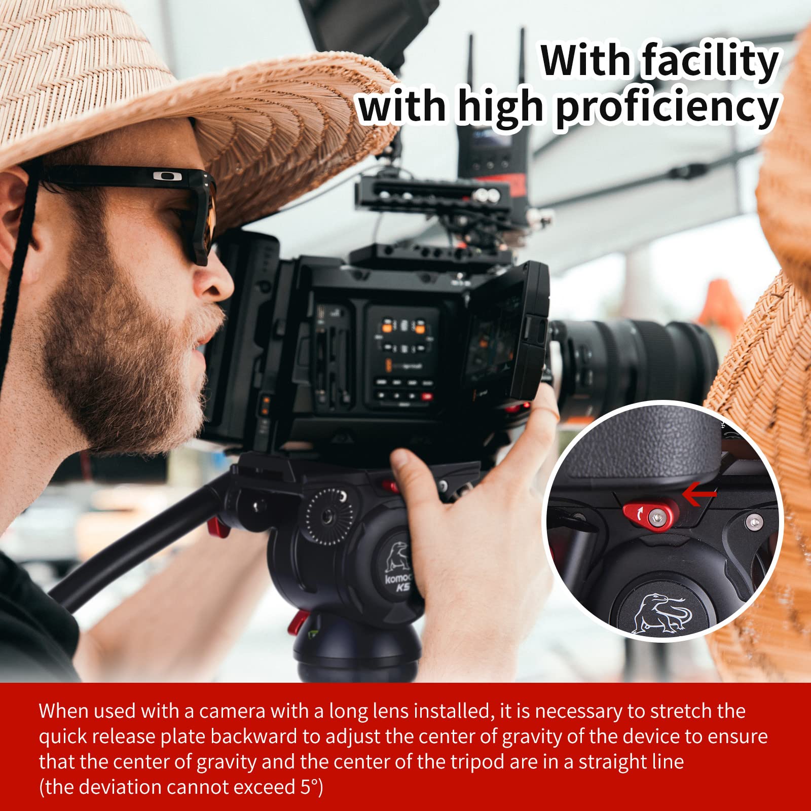 iFootage Komodo K5 Fluid Head Tripod - Smooth Pan & Tilt Motion for DSLR & Compact Cameras | 5kg Payload | Perfect for Vlogging, Travel Filming & Professional Videography