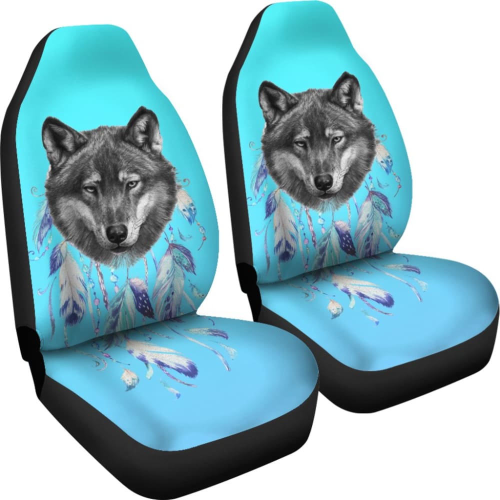 Premium Wolf & Dreamcatcher Design Car Seat Covers - Universal Fit for Cars, Trucks & SUVs - Stylish Protection for Road Trips & Daily Commutes