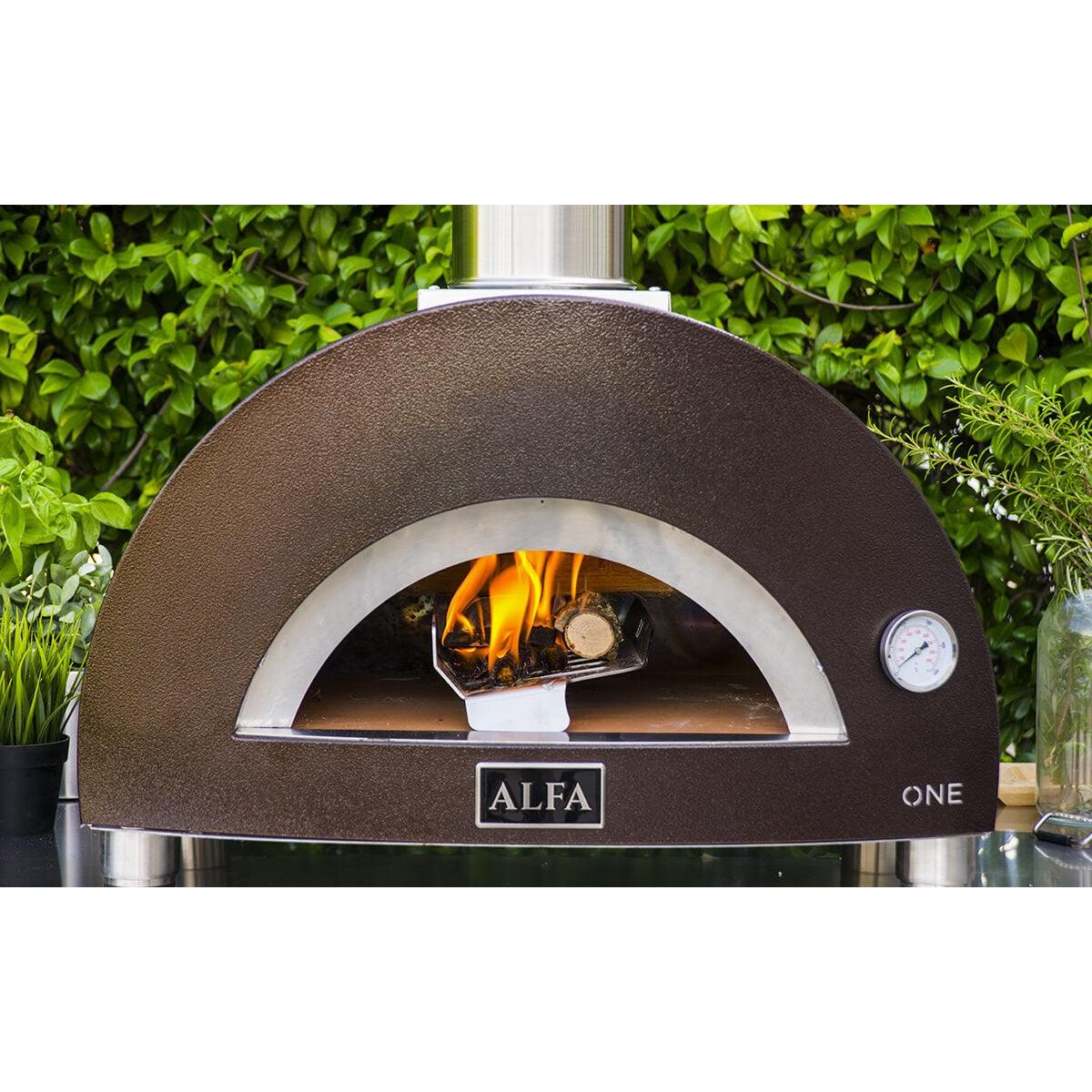 Alfa ONE Wood Fired Pizza Oven FXONE LRAM - Outdoor Portable Pizza Maker for Backyard, Camping & Patio - Authentic Italian Style Pizza Oven for Home Use