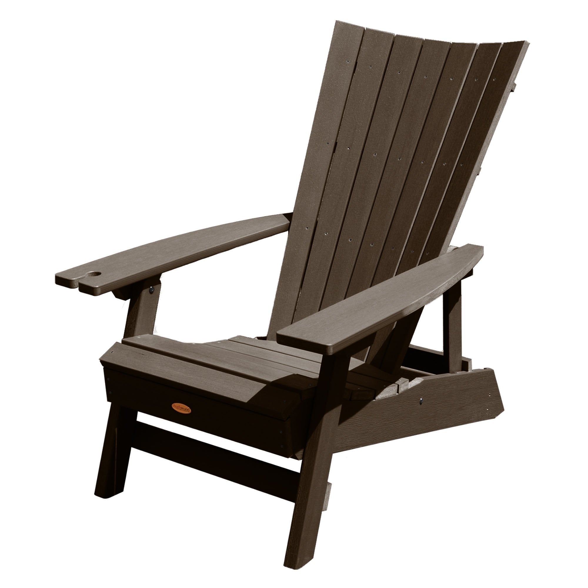 Refurbished Adirondack Chair with Wine Glass Holder - Durable Outdoor Patio Furniture for Backyard, Garden, Poolside Relaxation