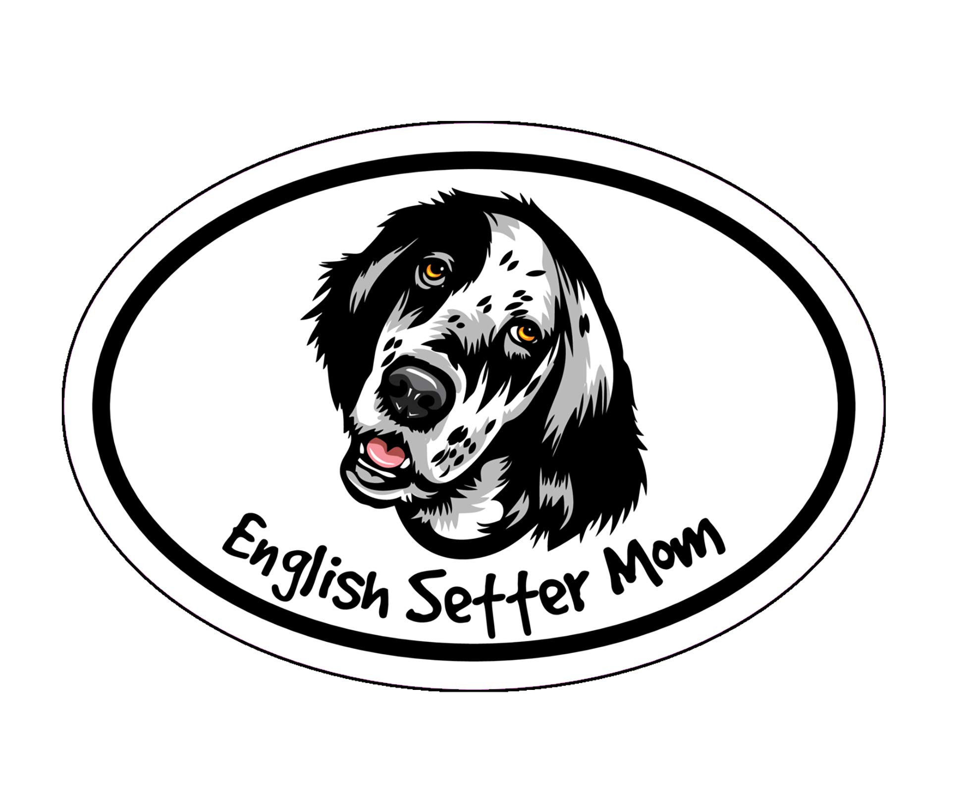 WickedGoodz Oval English Setter Mom Decal - Premium Dog Breed Bumper Sticker for Laptops, Tumblers, Windows, Cars, Trucks, Walls - Perfect for Pet Lovers & Home Decor