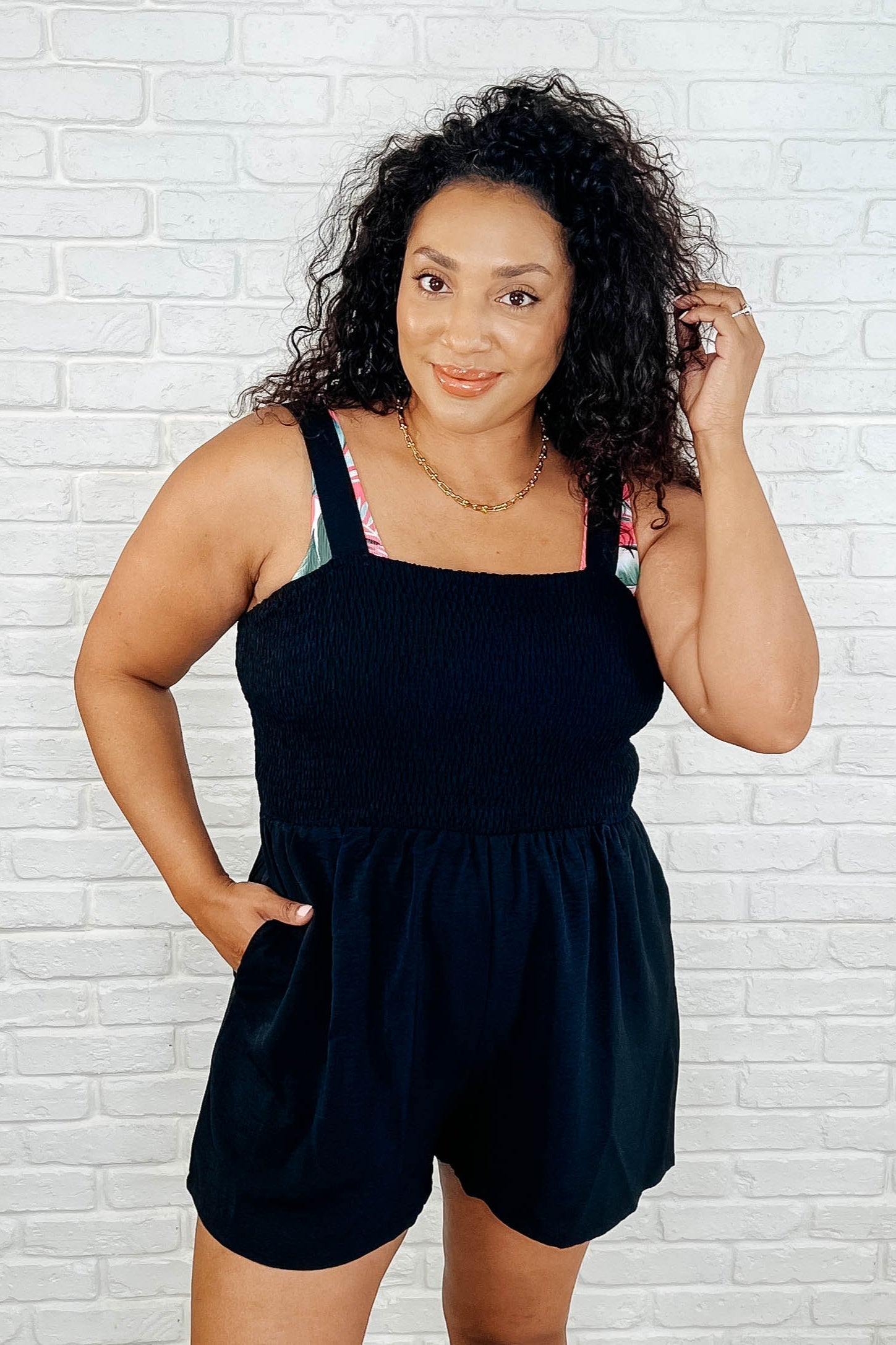 Best Square Neck Romper for Women - Flowy Summer Jumpsuit with Pockets | Casual Outfit for Beach, Brunch & Date Night