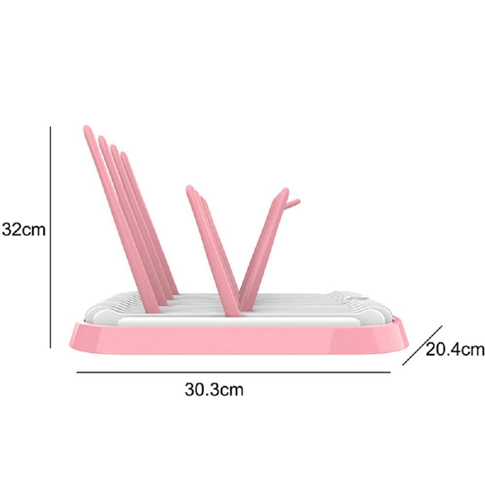 Baby Bottle Drying Rack - Space Saving Breast Pump Parts & Bottle Accessories Organizer Holder for Travel & Home (Pink) - Perfect for Nursery, Kitchen Counter & On-the-Go Parents