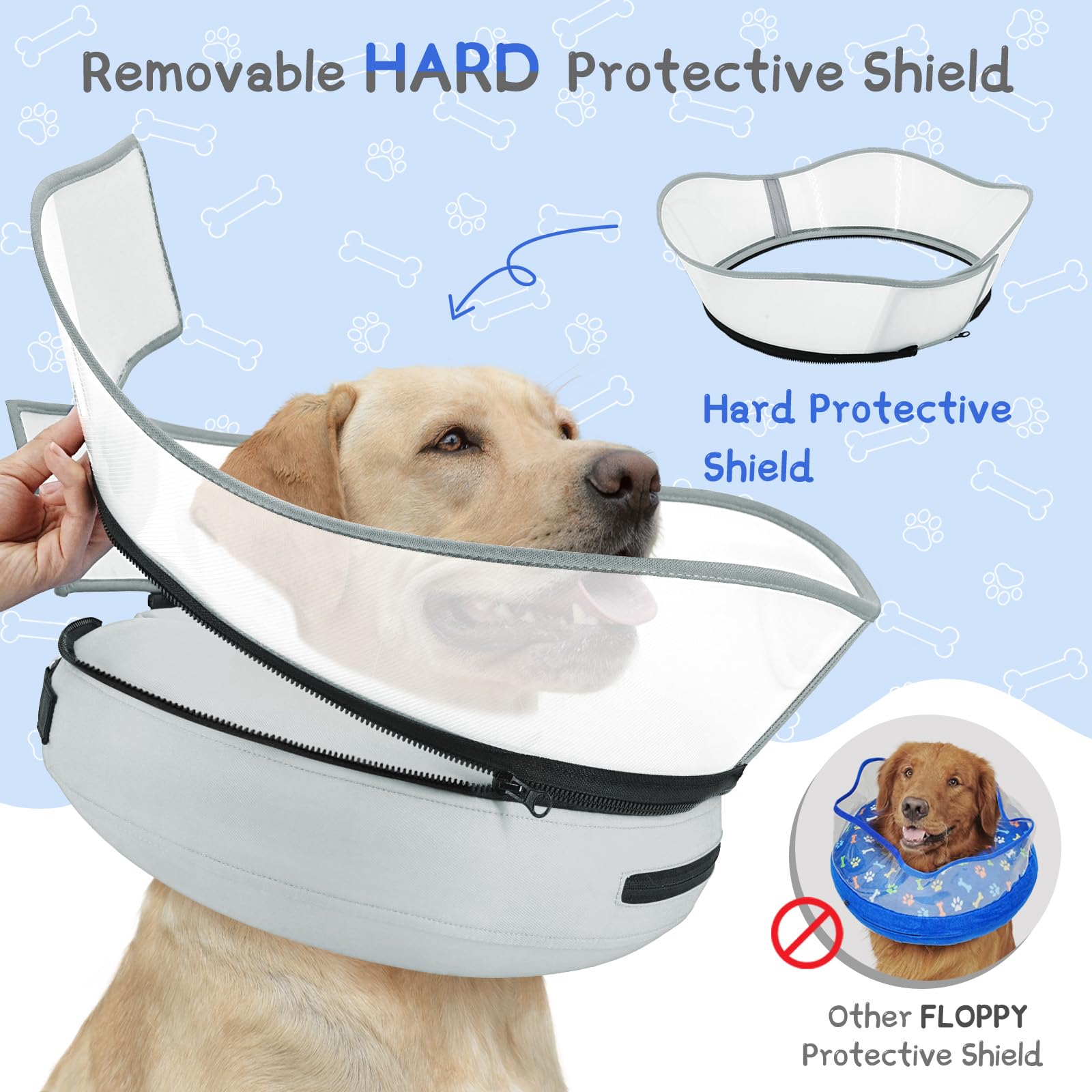 **Inflatable Dog Cone Collar – Soft Post-Surgery Recovery Collar for Small, Medium & Large Dogs – Prevents Licking & Scratching – Comfortable Alternative to Plastic Cones – Perfect for Wound Healing & Pet Recovery**    *(Use Case: Ideal for post-surgery recovery, wound protection, and preventing pets from licking or scratching injuries.)*
