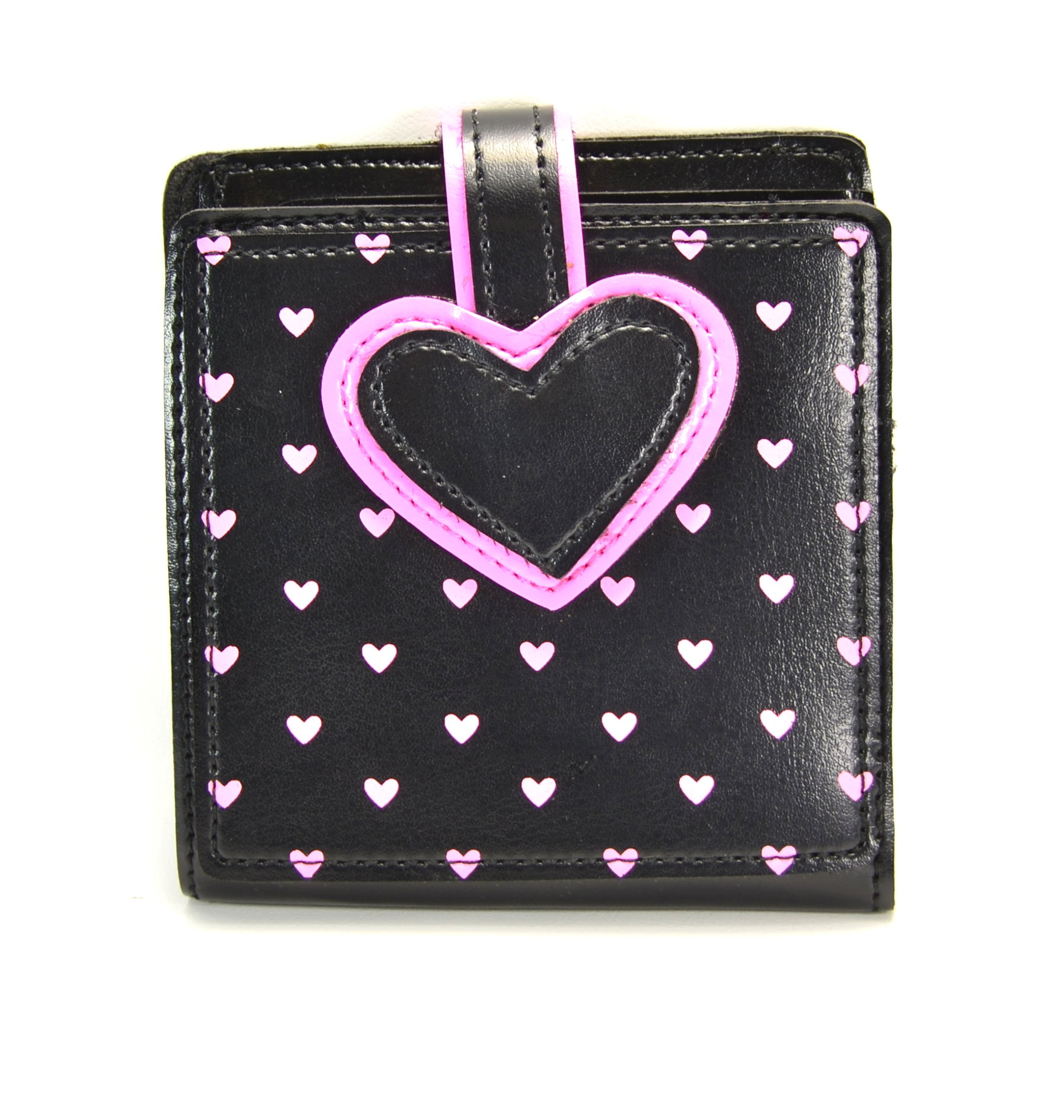 Vintage Heart Wallet for Women - Pink Coin Purse with Rockabilly Pinup Design | Perfect for Valentine's Day Gifts, Retro Fashion Accessories & Everyday Use