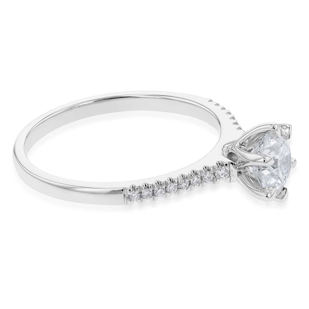 18ct White Gold 1.10 Carat Solitaire Engagement Ring with 1.00 Carat GIA Certified Diamond Center Stone - Perfect for Proposals, Anniversaries & Special Occasions