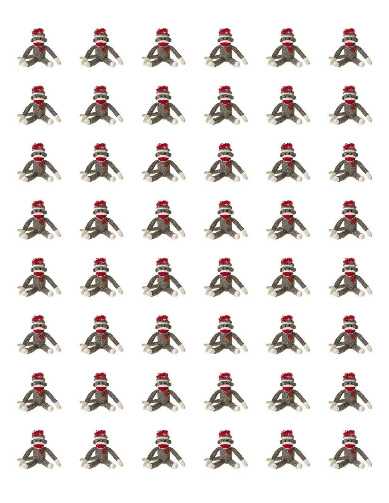 48pcs Sock Monkey Envelope Seals 1.2