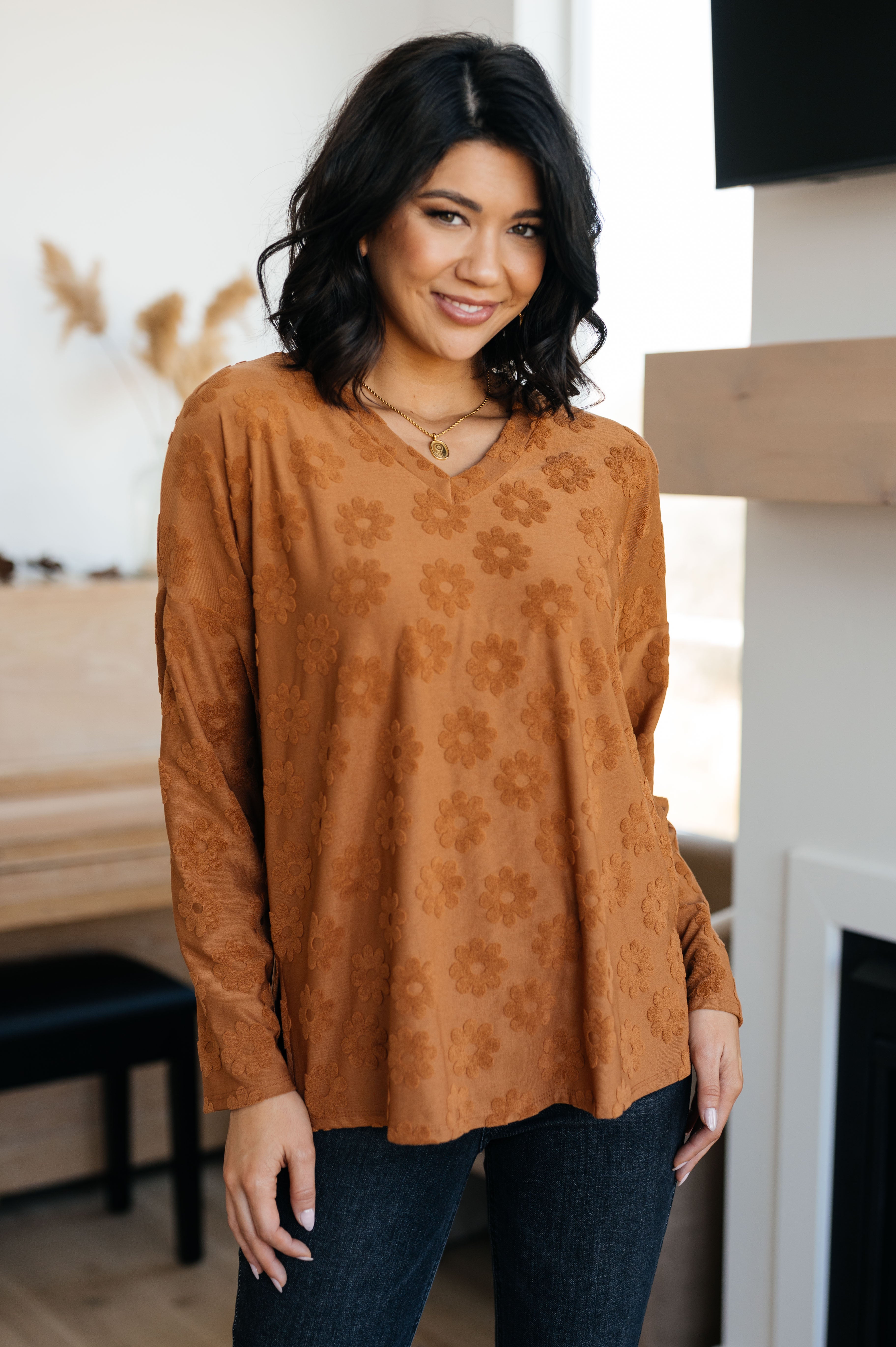 Stylish Perfect in Pansies V Neck Top for Women - Floral Print Summer Blouse for Casual Outings & Date Nights