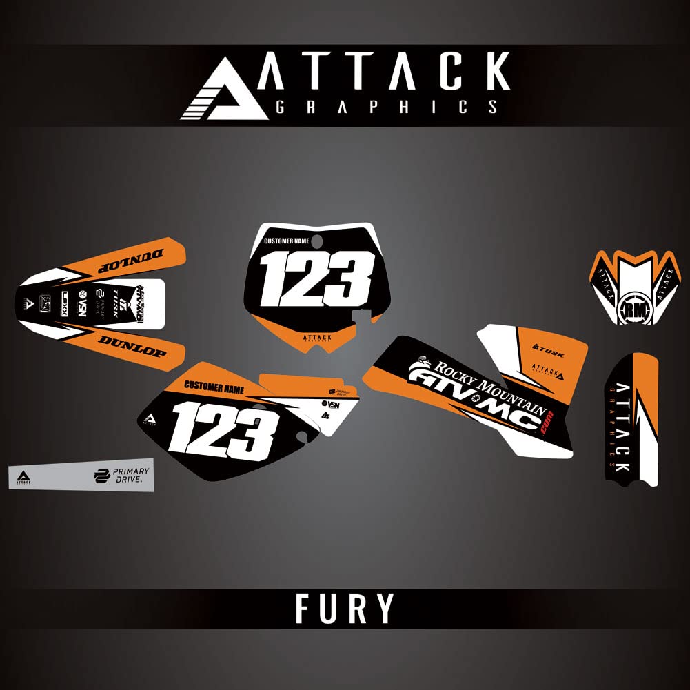 Custom Fury Complete Bike Graphics Kit for KTM 65 SX 2004 - High-Quality Dirt Bike Decals & Stickers - Perfect for Motocross Racing & Off-Road Biking