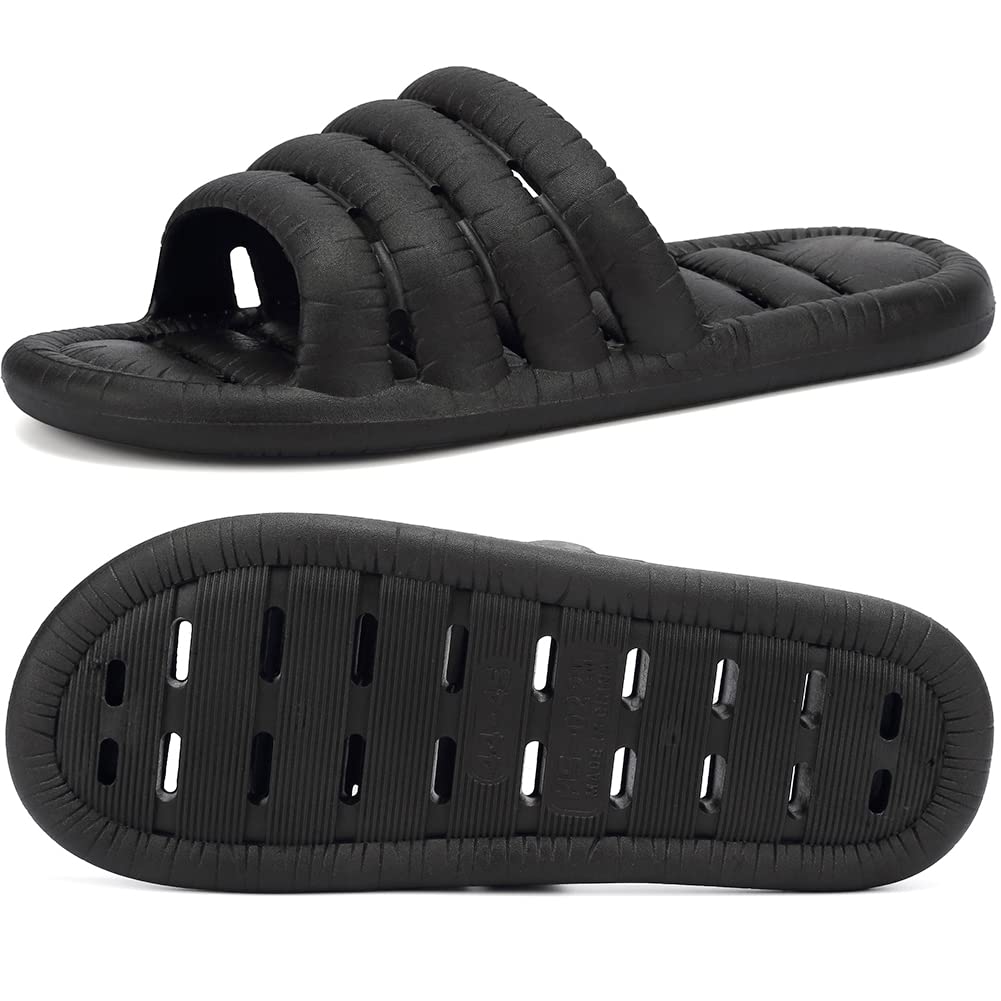 **FINLEOO Quick-Dry Shower Sandals with Drainage Holes - Non-Slip Bathroom & Gym Slippers for Men & Women - Soft Sole Open-Toe House Slippers for Indoor/Outdoor Use**    *(Use Cases: Perfect for Bathroom, Poolside, Gym, Spa, Travel, or Everyday Indoor Comfort)*