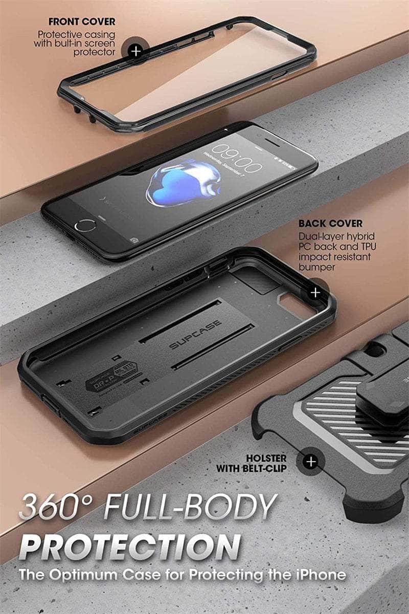 iPhone SE 2022 Case - SUPCASE Rugged Dual Layer Protective Cover with Belt Clip | Shockproof & Drop Protection for Everyday Use, Outdoor Activities & Work