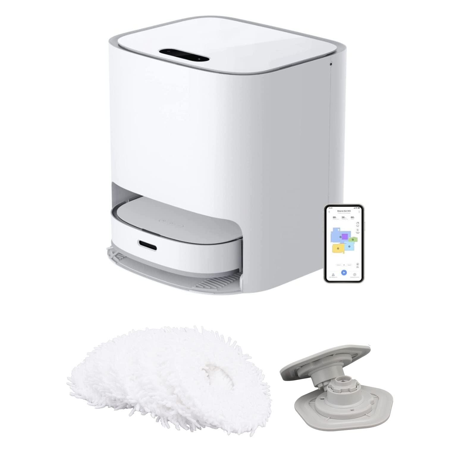6-Pack Replacement Mop Pads & 2 Mop Holders for W10 Pro Robot Vacuum Cleaner - Compatible with W10 Robot Vacuum - Perfect for Hardwood Floors & Tile Cleaning