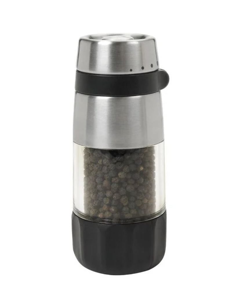 Premium Stainless Steel Mess-Free Pepper Grinder - Adjustable Coarseness for Freshly Ground Pepper - Perfect for Kitchen, Dining Table & Outdoor BBQ