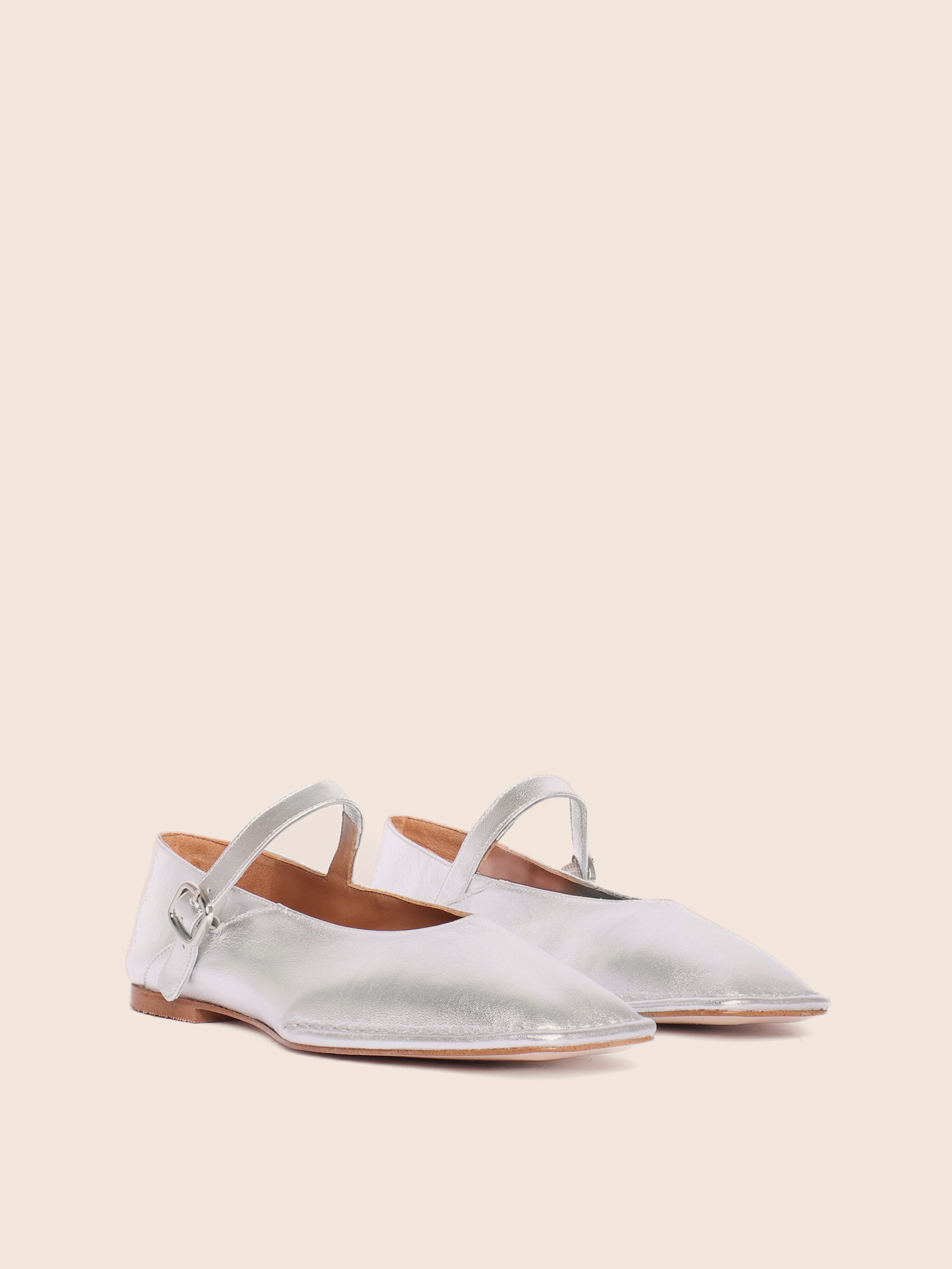 Osuna Silver Ballerina - Elegant Ballet Flats for Women | Comfortable & Stylish Dance Shoes for Ballet, Wedding, and Evening Wear