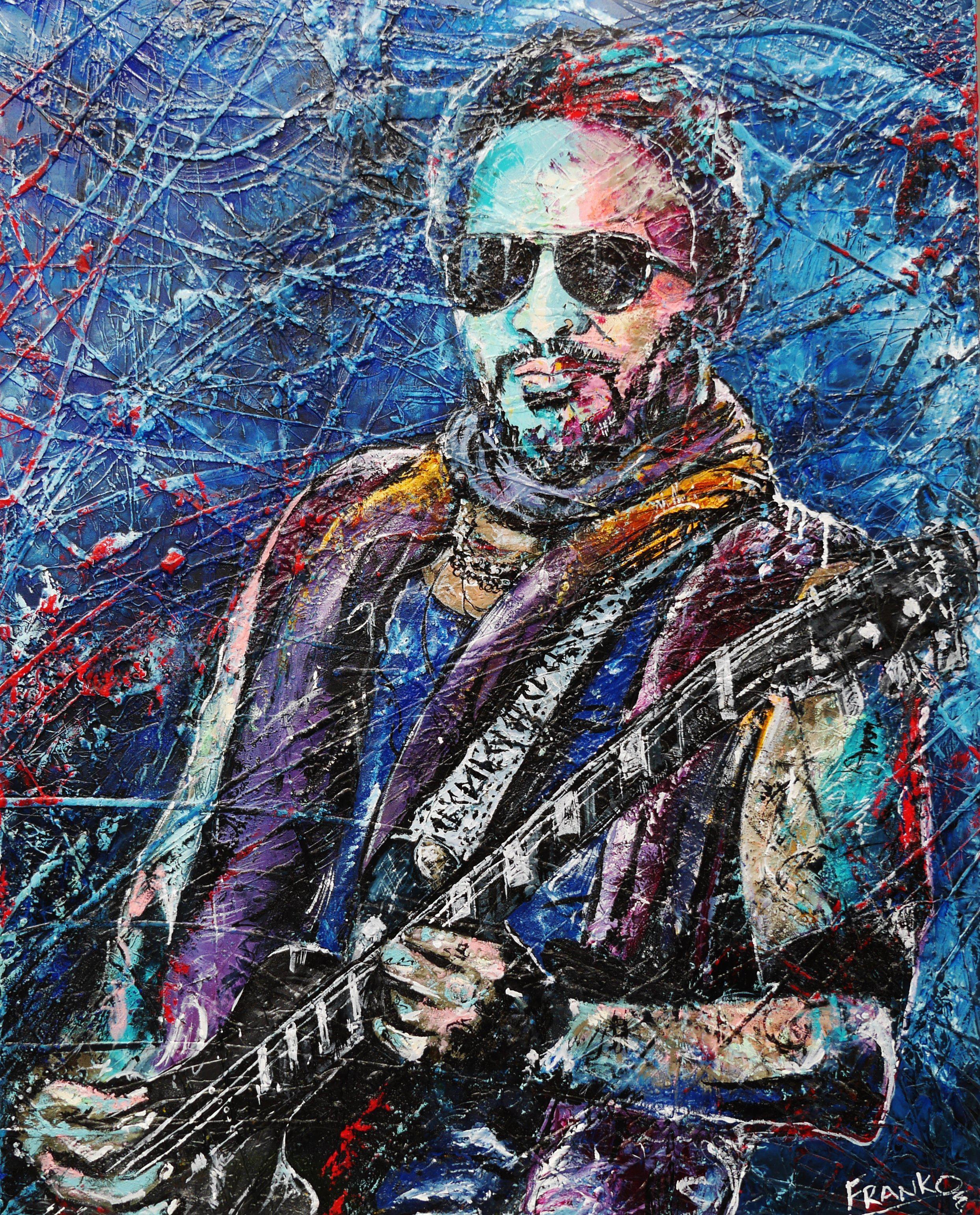 120cm x 150cm Abstract Realism Lenny Kravitz Inspired Canvas Painting - Large Wall Art for Living Room, Bedroom & Office Decor