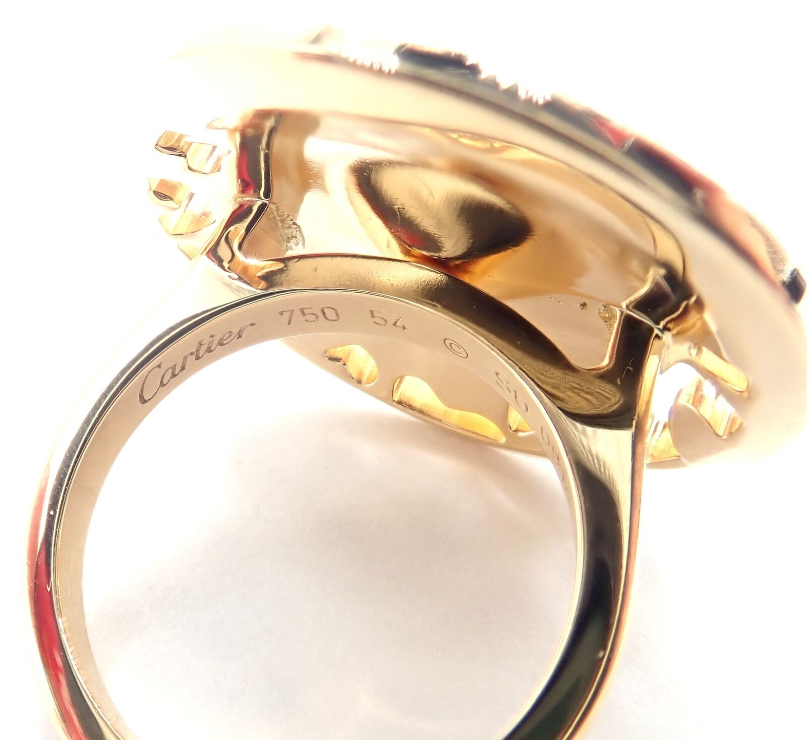 Authentic Cartier Panther 18K Yellow Gold Diamond Lacquer Tsavorite Ring | Luxury Jewelry for Women | Perfect for Weddings, Anniversaries & Special Occasions