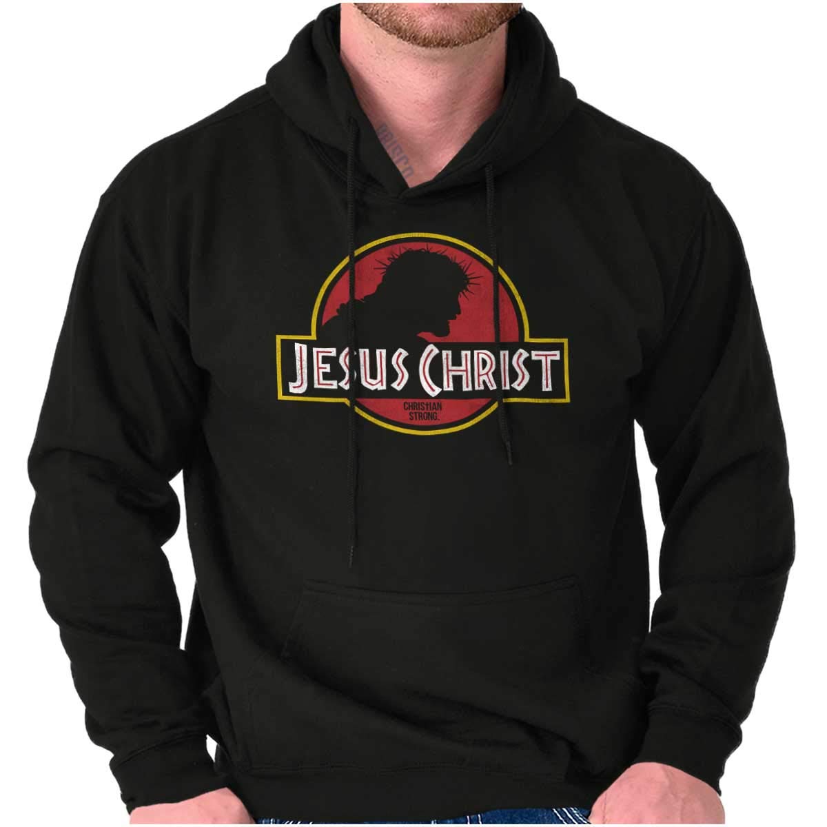 Brisco Brands Jesus Christ Silhouette Christian Hoodie Sweatshirt for Women & Men - Religious Apparel for Church, Bible Study & Everyday Faith Wear