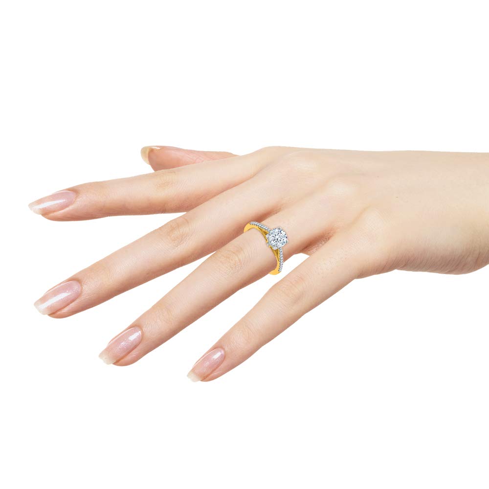 14K Gold KATARINA Diamond Engagement Ring - 1 1/8 Carat (I-J Color, I1 Clarity) for Wedding Proposal & Anniversary Gifts