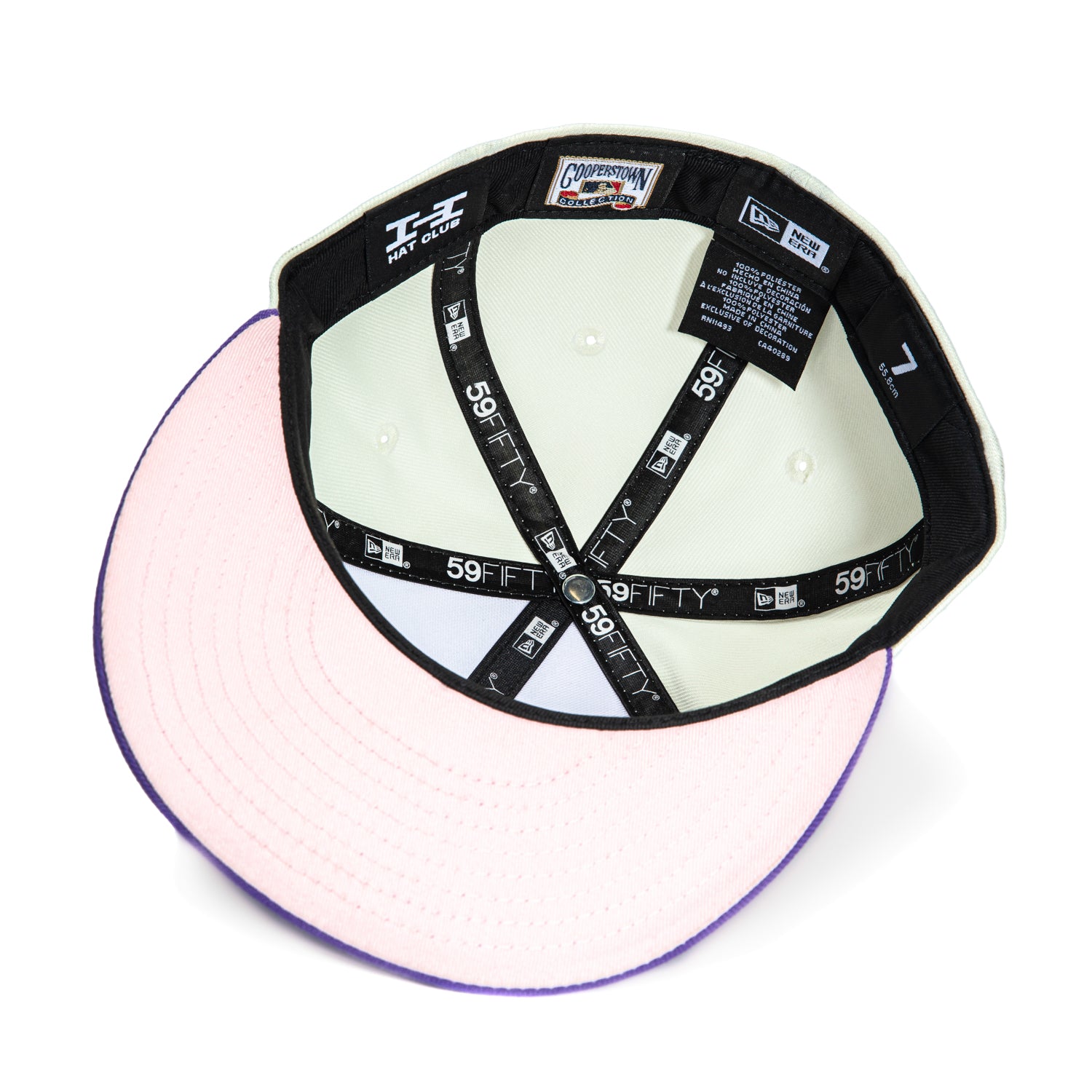 New Era 59Fifty New York Mets 25th Anniversary Patch Script Baseball Cap - White & Purple Adjustable Snapback Hat for Men & Women | Perfect for Baseball Games, Sports Events & Streetwear Fashion