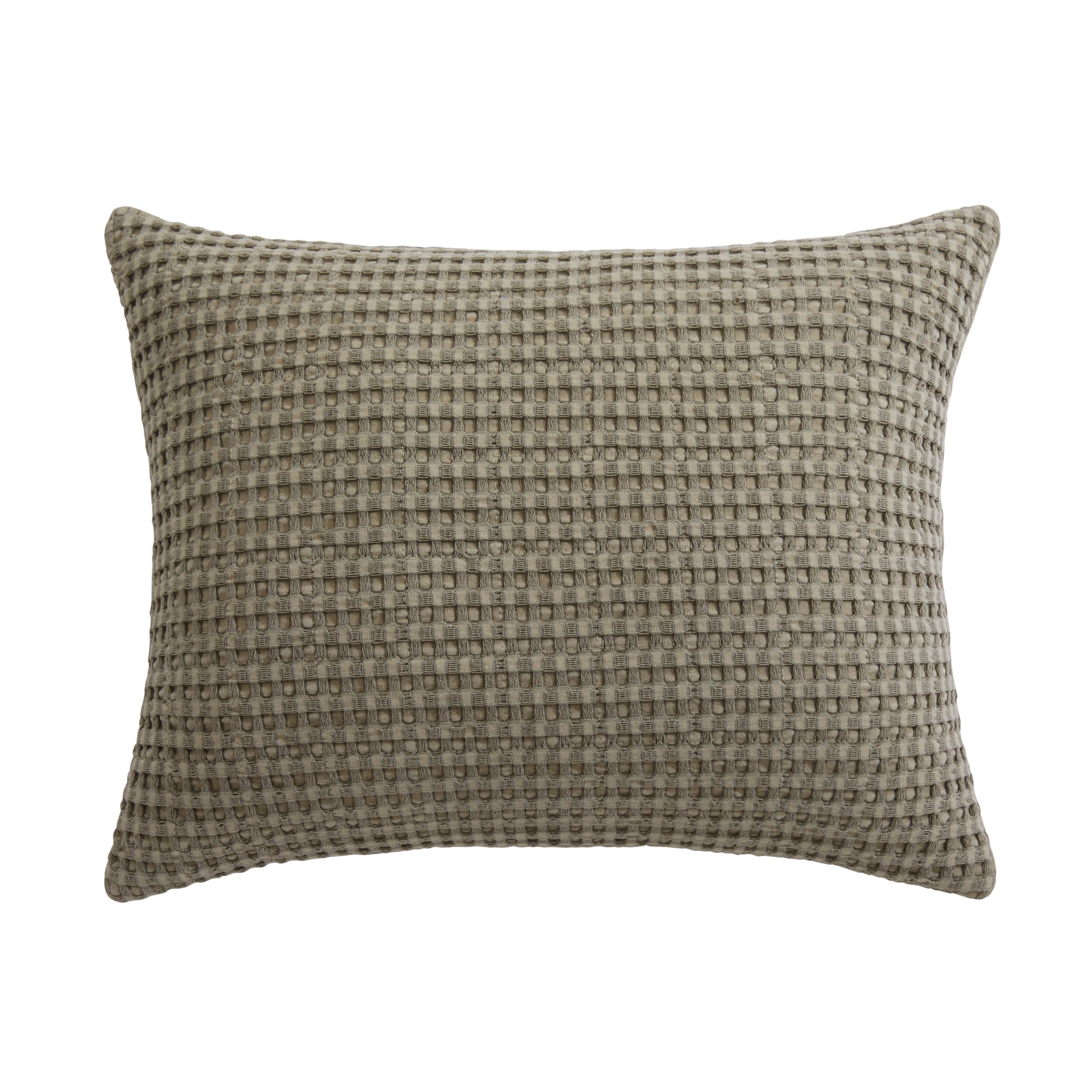 Mills Waffle Taupe Pillow 14x18 - Soft Textured Decorative Throw Pillow Cover for Couch, Bed & Sofa - Perfect for Living Room, Bedroom & Home Decor