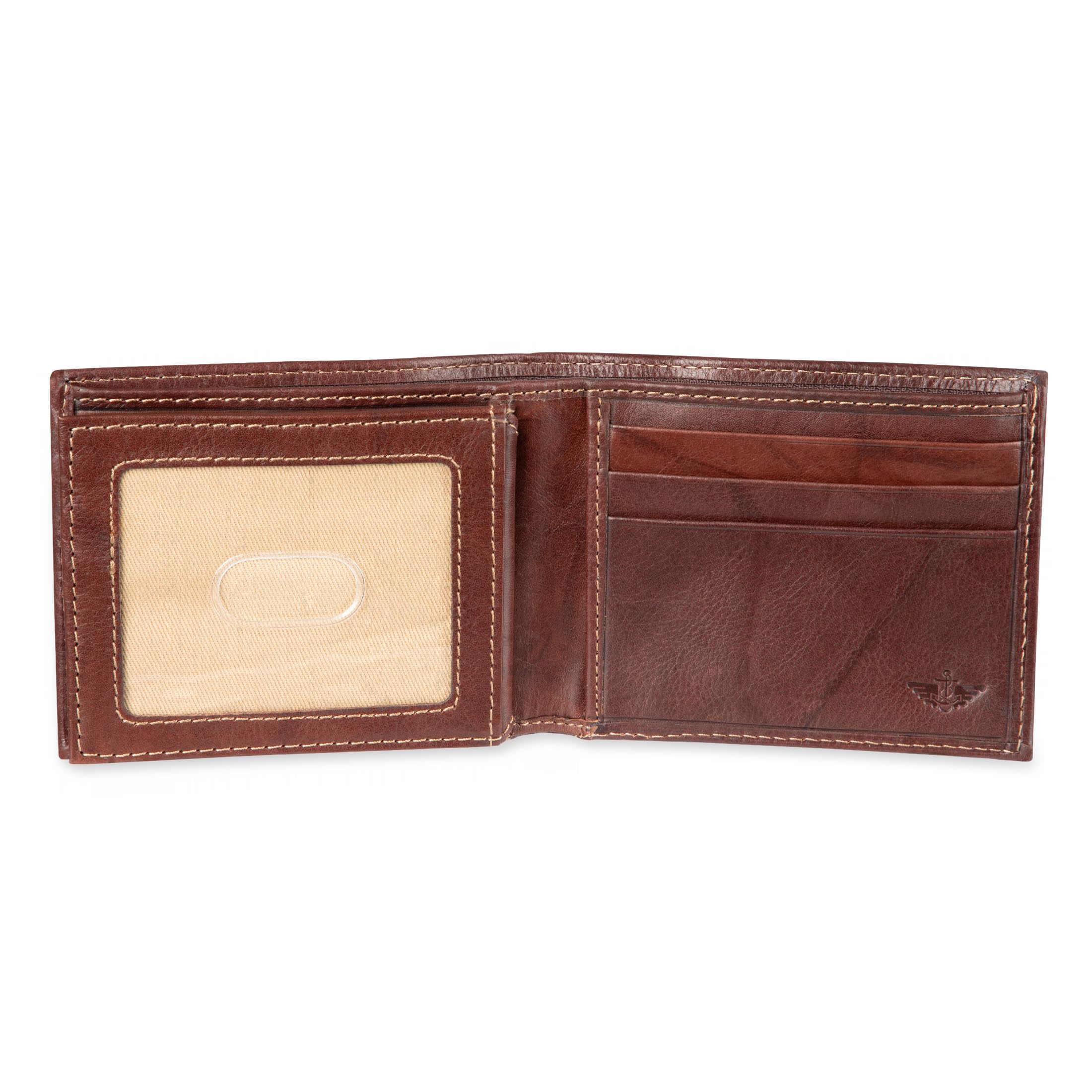 Dockers Men's Extra Capacity Bifold Wallet with ID Window & 12 Card Slots - RFID Blocking Leather Wallet for Business Travel & Everyday Use