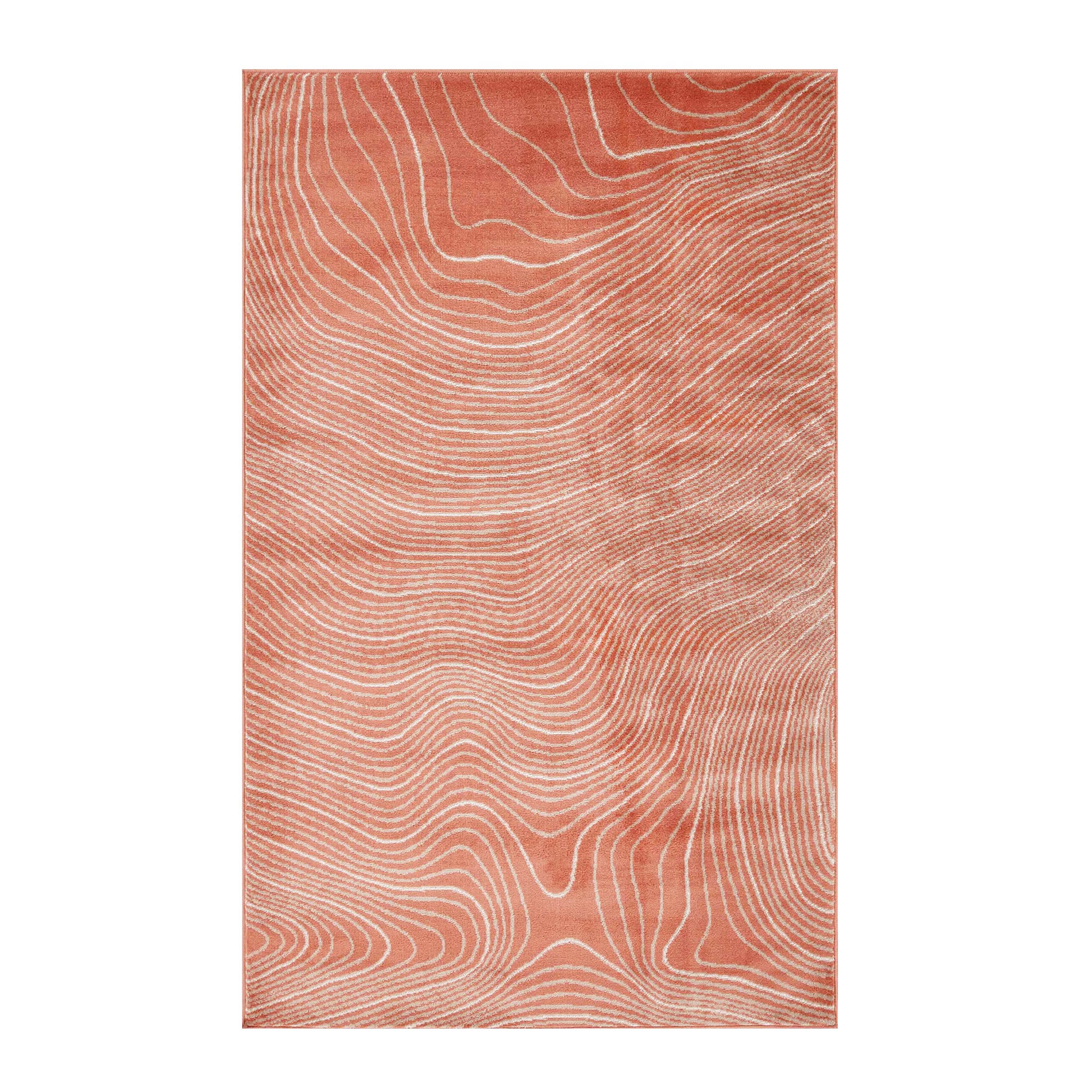 Premium Plush Indoor Area Rug - Soft High-Traffic Carpet with Jute Backing | Modern Abstract Wood Grain Design | 8' x 10' Coral Veer Collection | Perfect for Hallways, Entryways, Living Room, Office & Kitchen Decor | Adds Warmth & Style to Any Space
