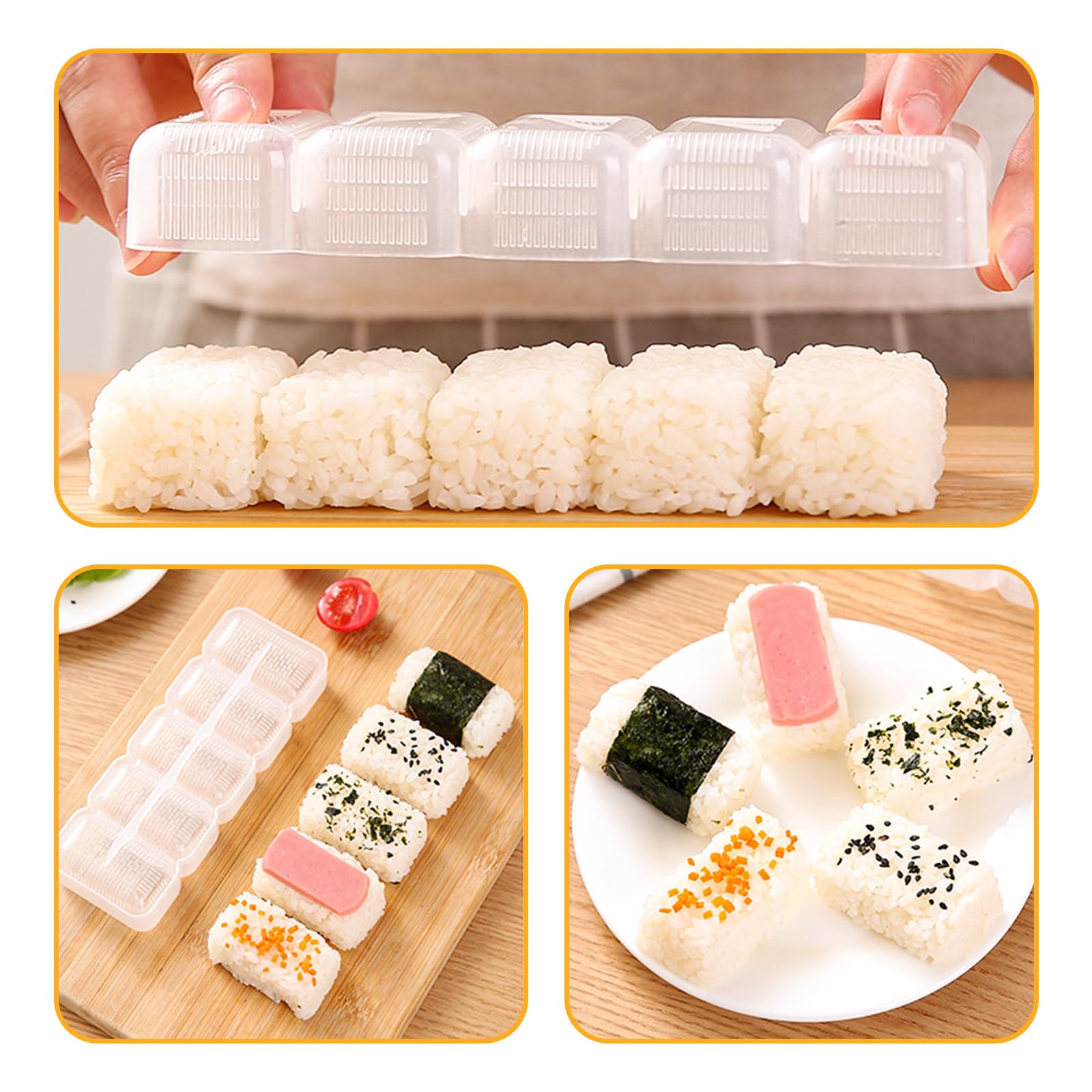 2Pcs Japanese Onigiri Mold Set - DIY Sushi Rice Ball Maker, Chocolate Mold & Nigiri Press Kit with Mini Rice Paddle - Perfect for Bento Box, Kids Lunch, Picnic & Home Cooking