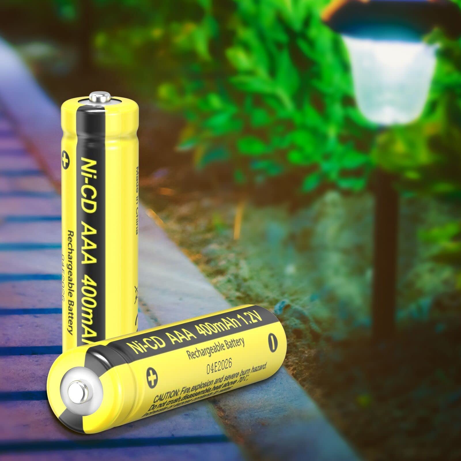 PKCELL AAA Rechargeable NiCd 1.2V Batteries - 10 Pack for Solar Garden Lights, Landscape Lighting & Outdoor Decor | Long-Lasting Power for Solar-Powered Devices