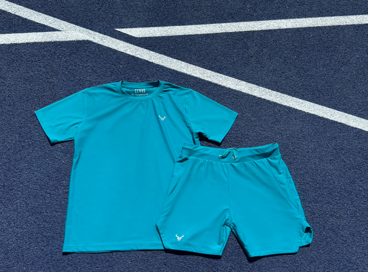 Cerus Titan Teal Linerless Running Shorts for Men - Lightweight Quick-Dry Athletic Shorts with Pockets - Perfect for Gym, Jogging & Outdoor Activities