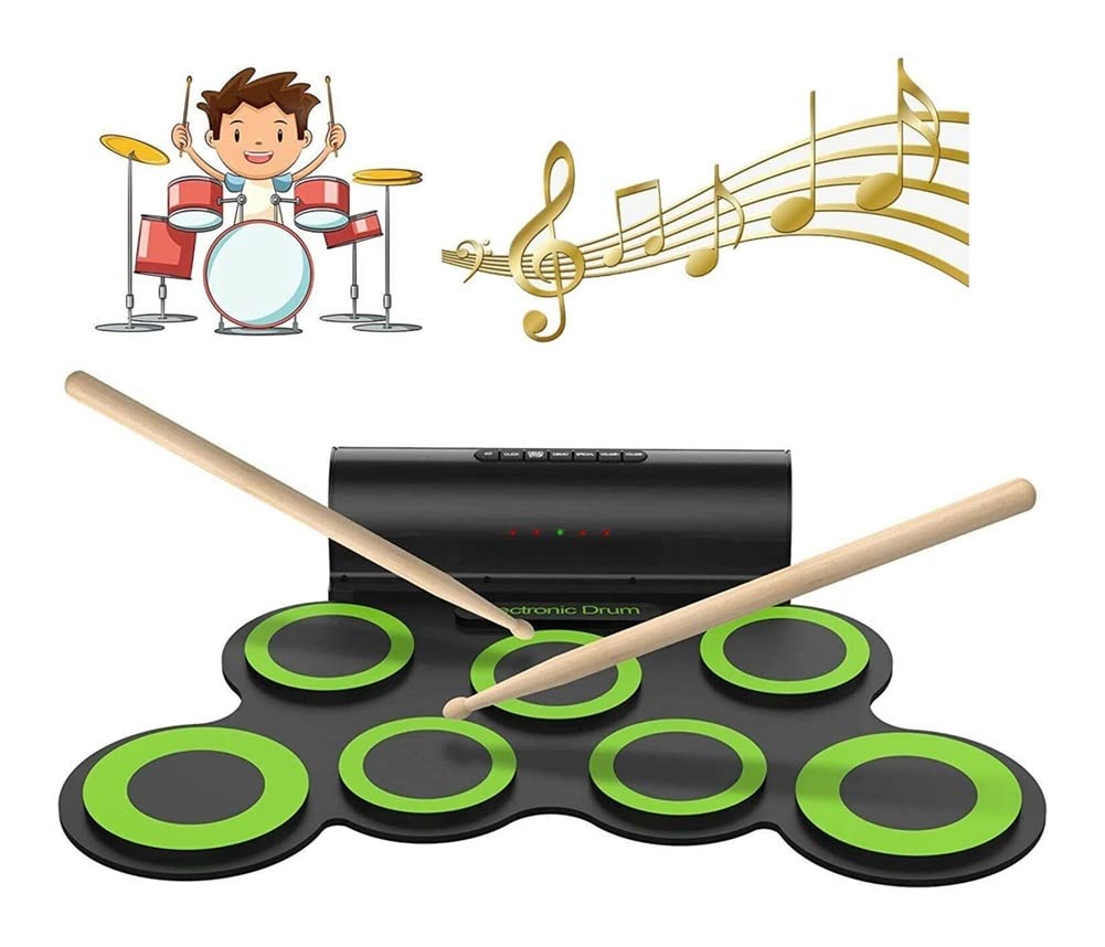 BETDET Electronic Drum Set - Portable Roll Up Drum Pad for Kids & Beginners, Rechargeable Electric Drum Kit with 1.04
