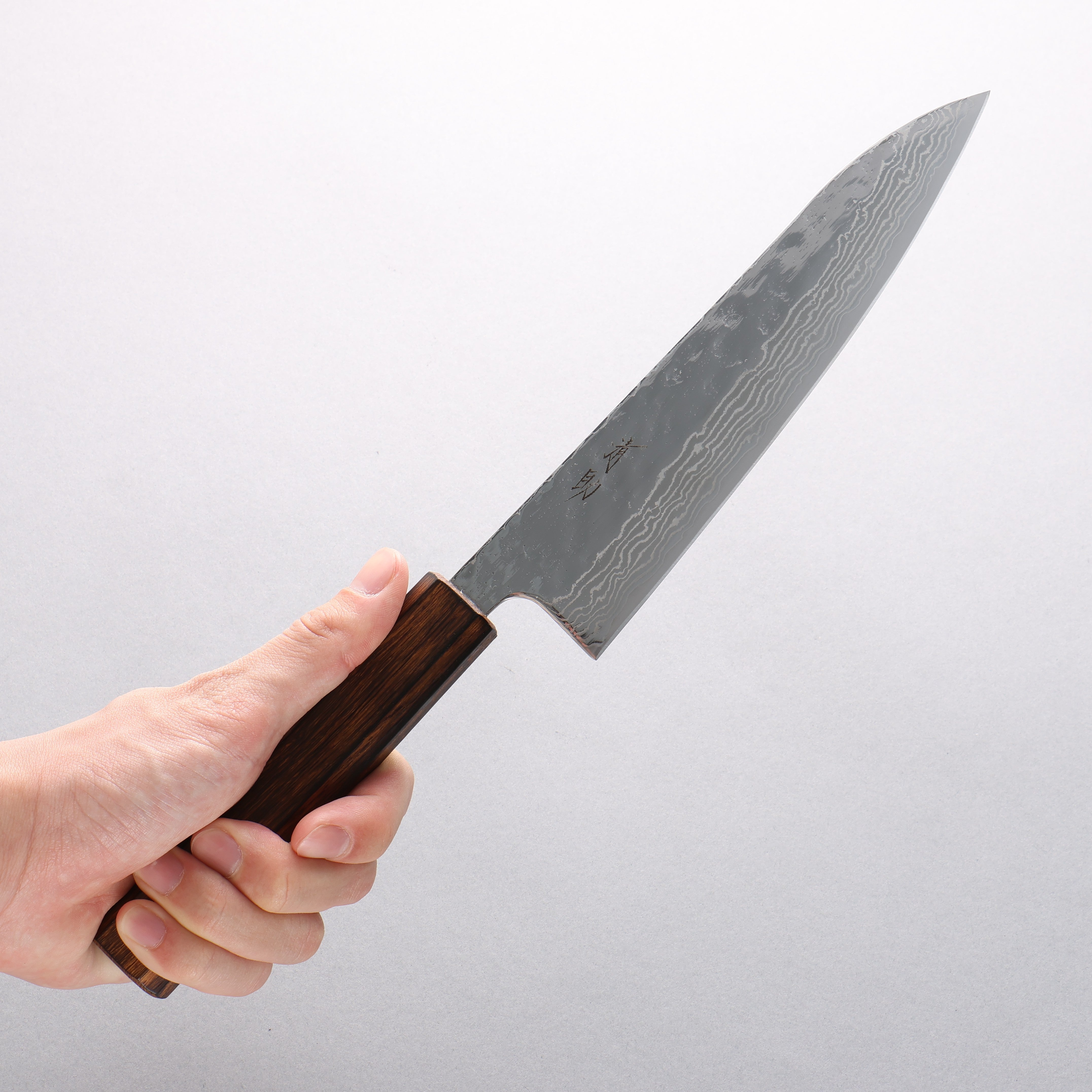 Premium 440C Stainless Steel Hammered Damascus Gyuto Knife 180mm - Japanese Chef Knife with Oak Handle for Slicing, Dicing & Precision Cooking