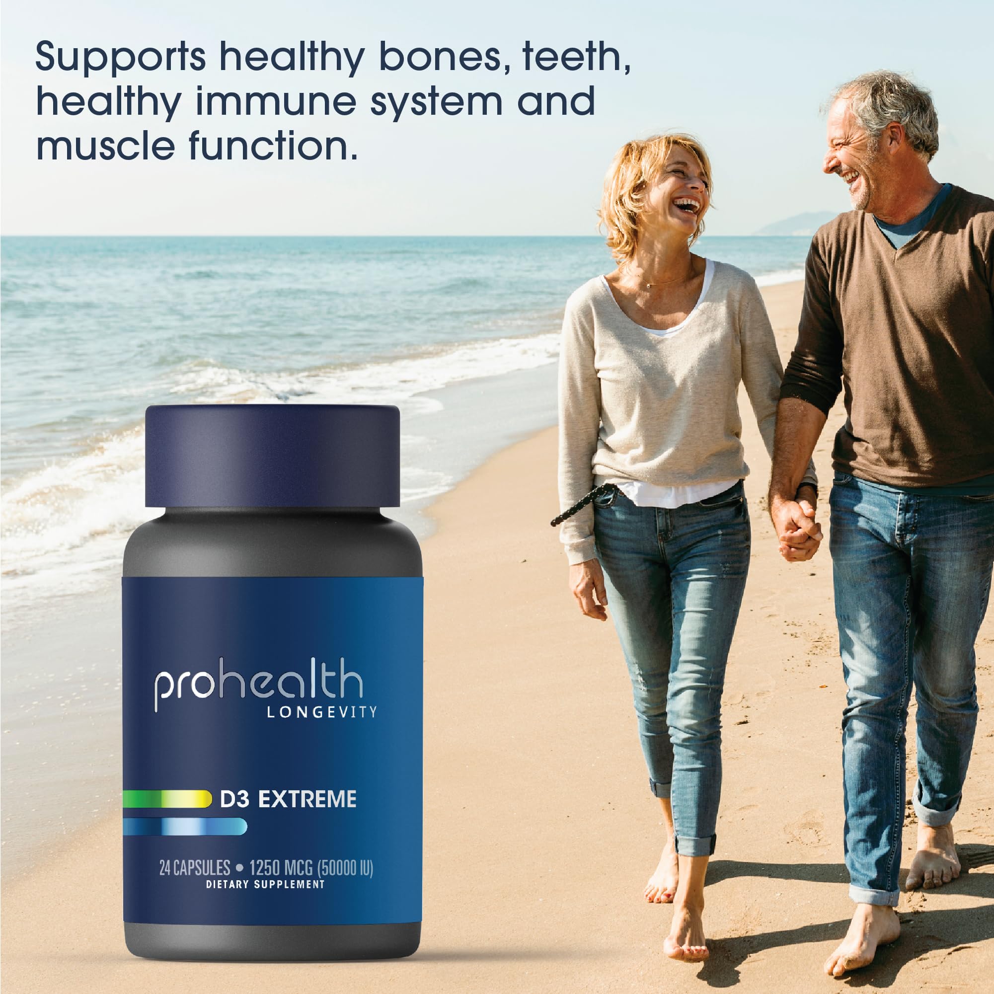 ProHealth Vitamin D3 Extreme (50,000 IU, 24 Capsules) - High Potency Bone & Immune Support Supplement | Gluten Free, Soy Free | Supports Healthy Bones, Teeth & Immune Function | Ideal for Low Sunlight Areas & Winter Months